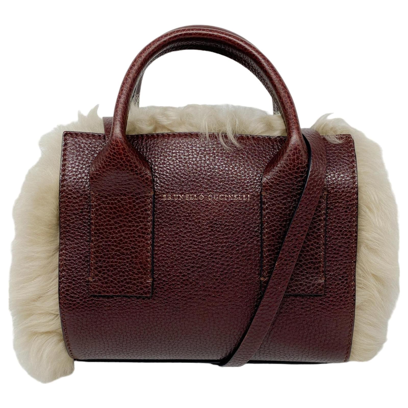 ショルダーバッグ BRUNELLO CUCINELLI BROWN LEATHER BAG BRUNELLO CUCINELLI Bead-embellished leather shoulder bag