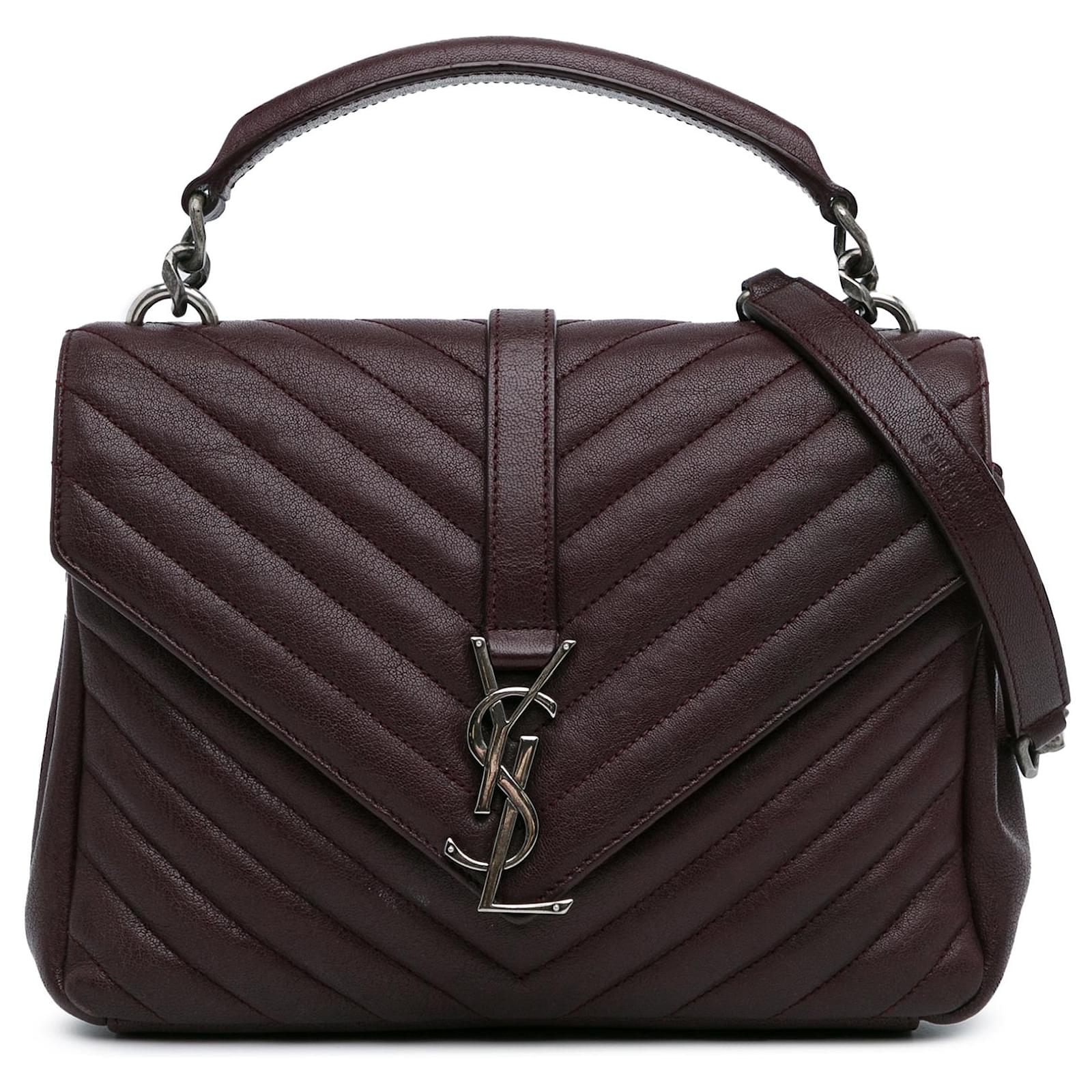 Rote Saint Laurent Medium Matelasse College Tasche Leder ref.1526397 Joli Closet