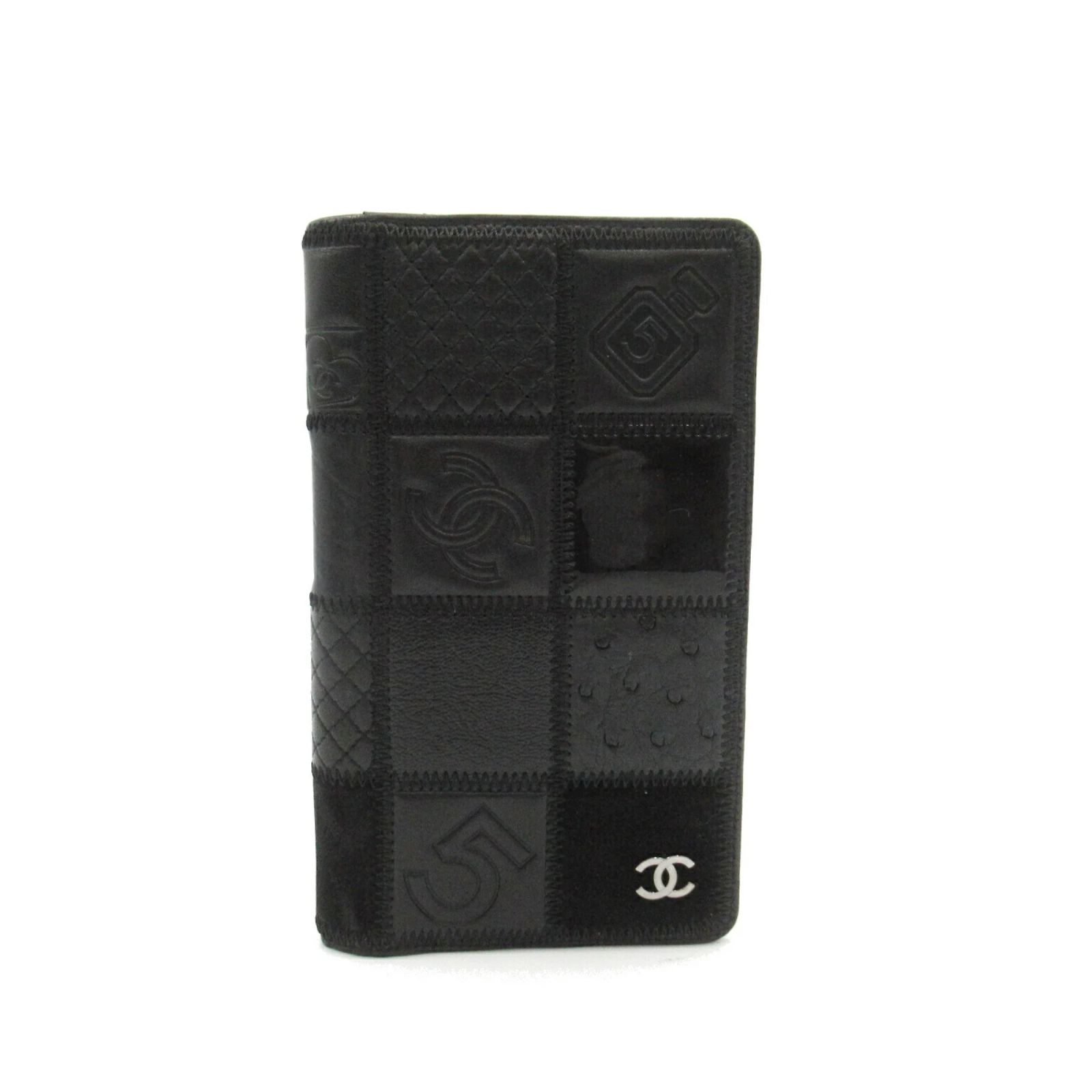 Timeless Chanel Icon Zip Long Wallet Black Suede Leather ref.1527838 ...