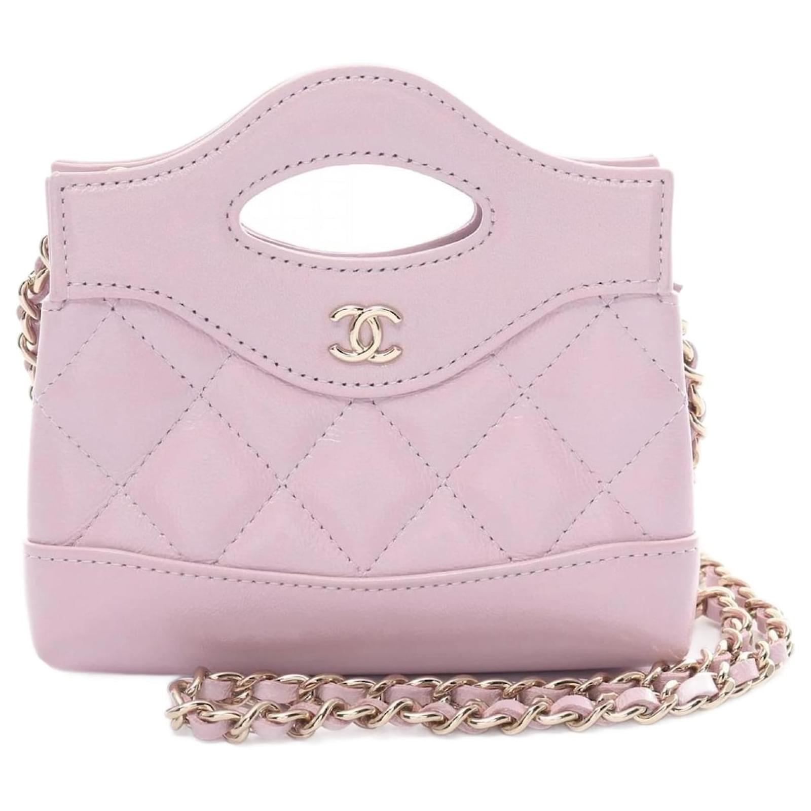 Chanel 31bag Nano Chanel 31 Nano Shoulder Bag Purple Leather Joli