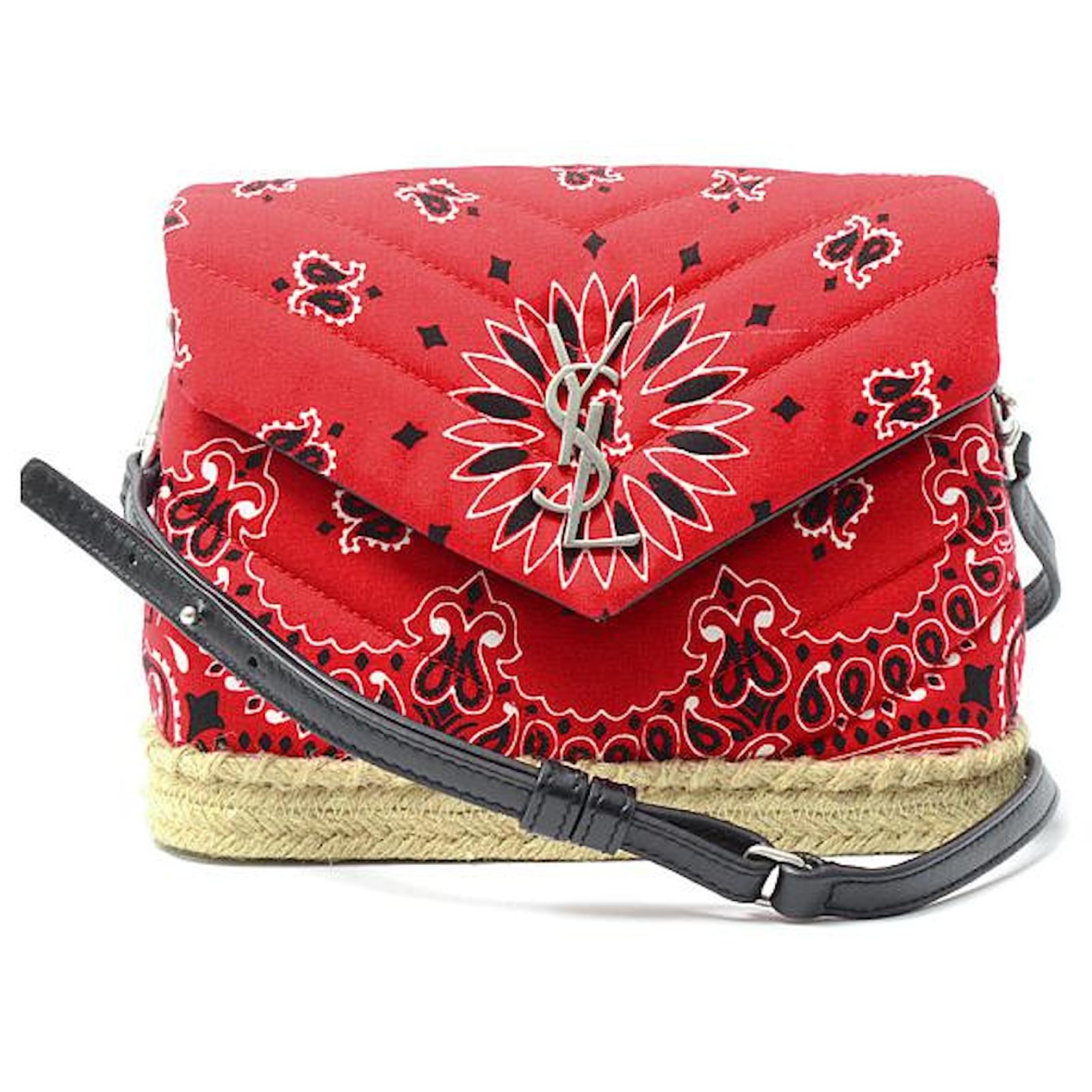 Saint Laurent Quilted Cotton Bandana Pattern Shoulder Bag
