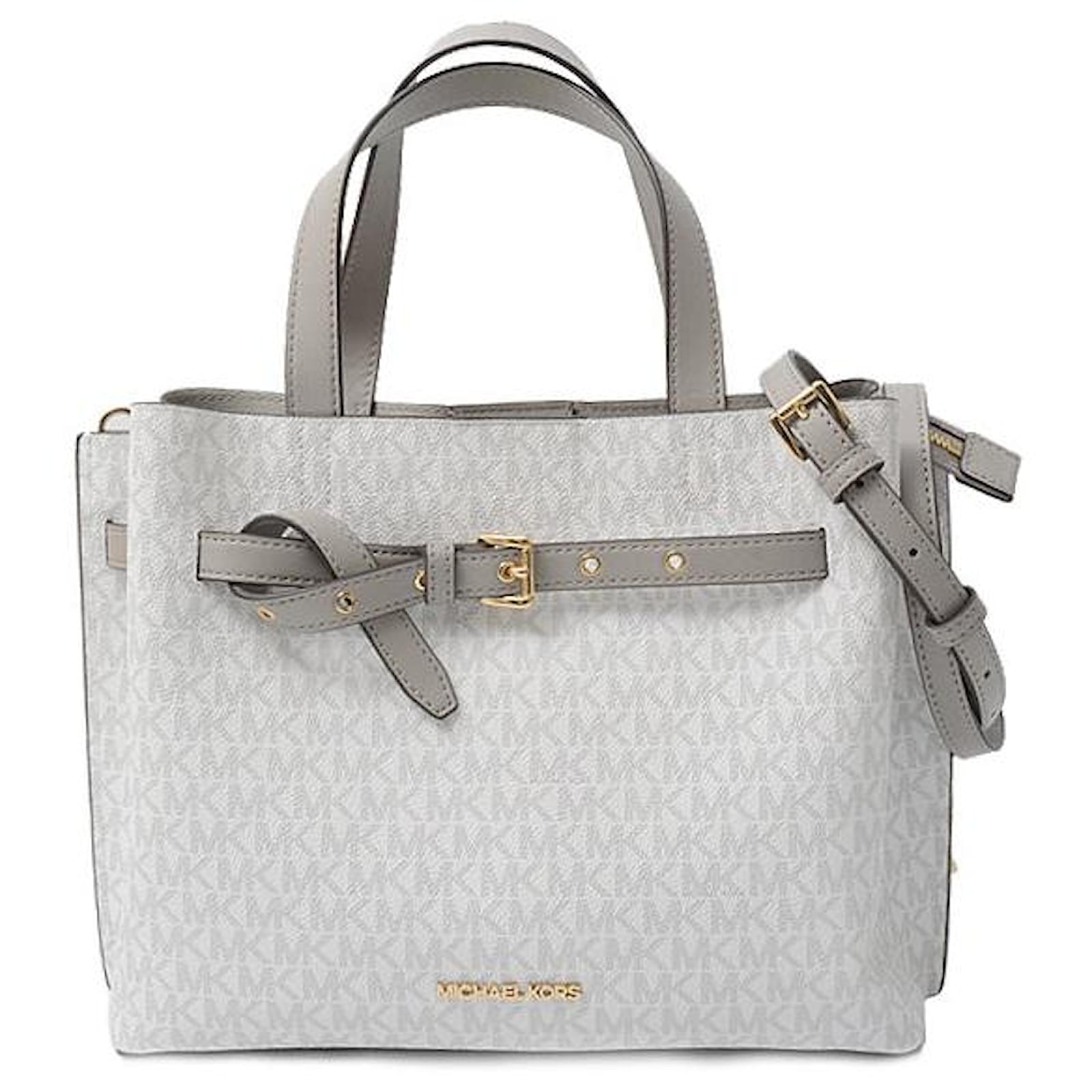 Autre Marque Michael Kors Emilia Satchel Handbag Large MK Signature ref.1531498 Joli Closet