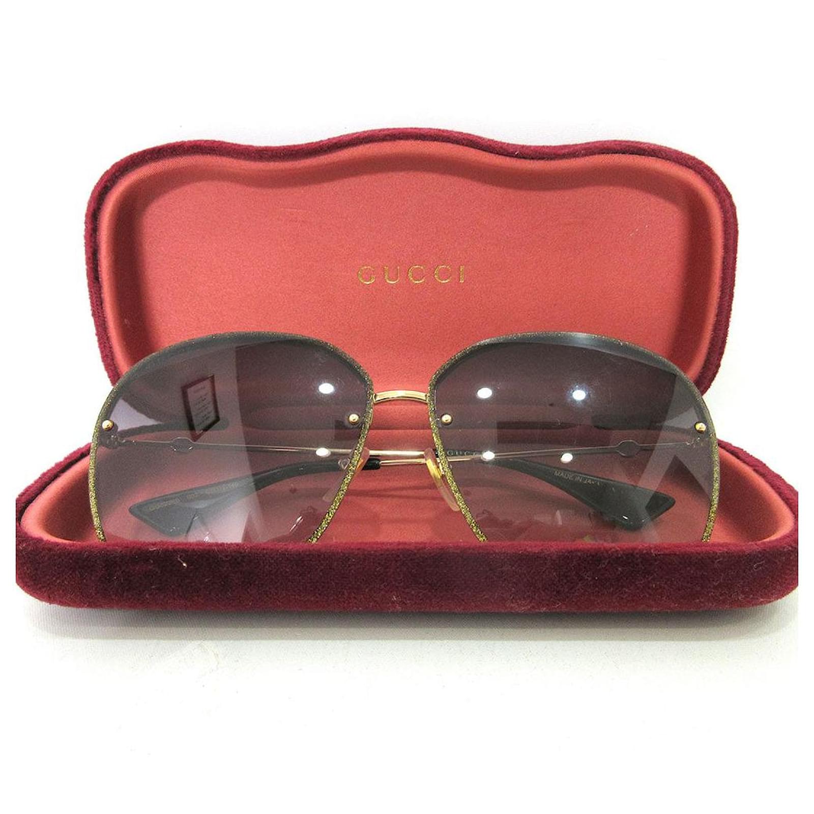 Autre Marque Gucci Metal Sunglasses GG0228S Gold Gradient in Very Good Condition ref.1532673 Joli Closet