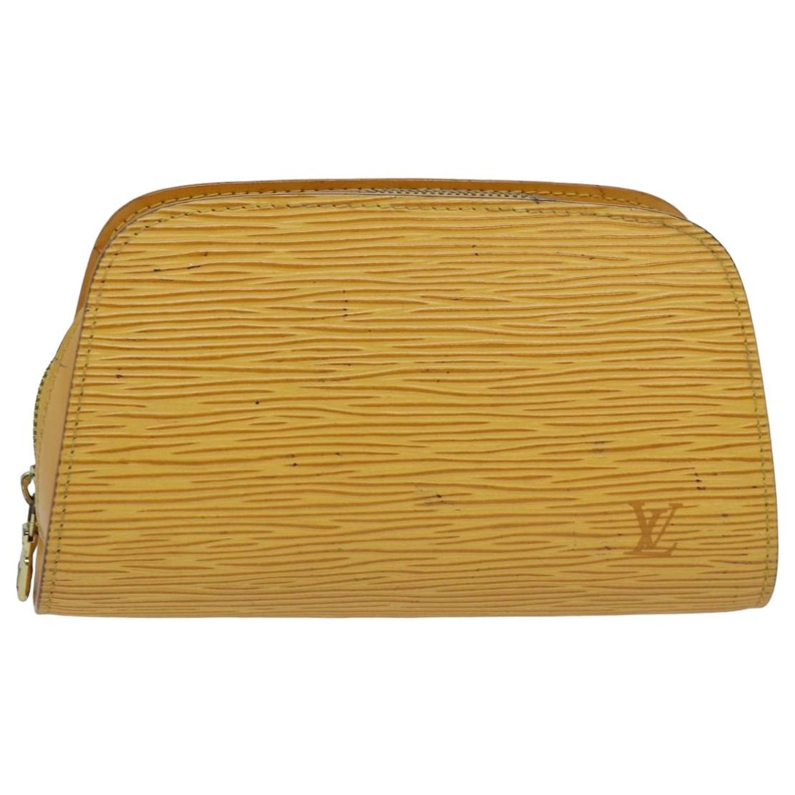 LOUIS VUITTON M48449 ドーフィーヌPM エピ LOUIS VUITTON Epi Dauphine PM Pouch Yellow M48449 LV Auth yt1002