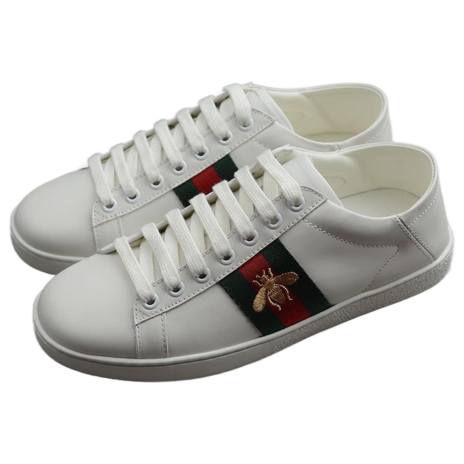 Gucci Ace Ricamate Ape GG Bianco Pelle ref.1534123 Joli Closet