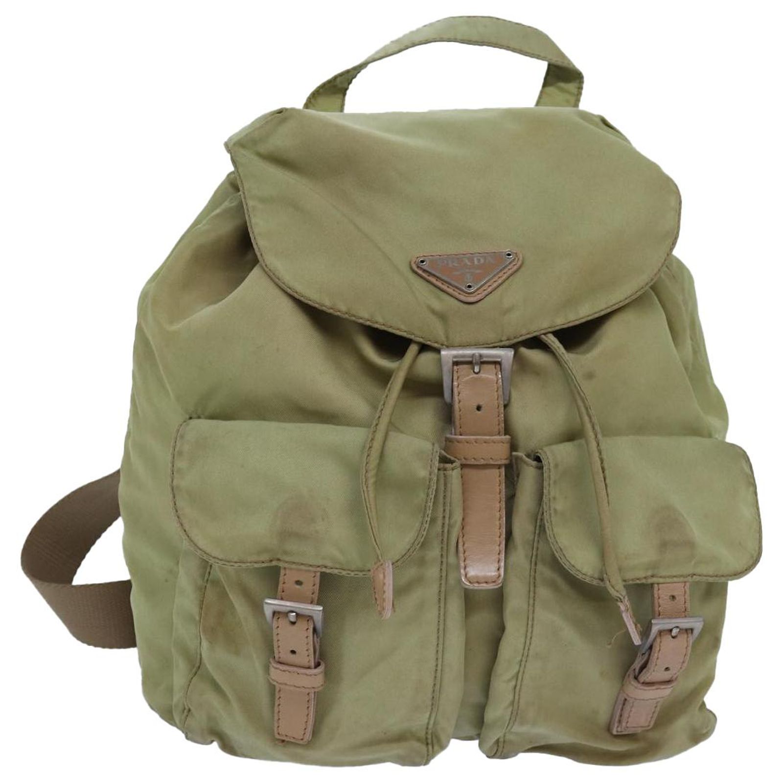 PRADA Backpack Nylon Khaki Silver Auth bs31148 PRADA Backpack Nylon Khaki Auth 82104 ref.1534351 - Joli Closet main image 3