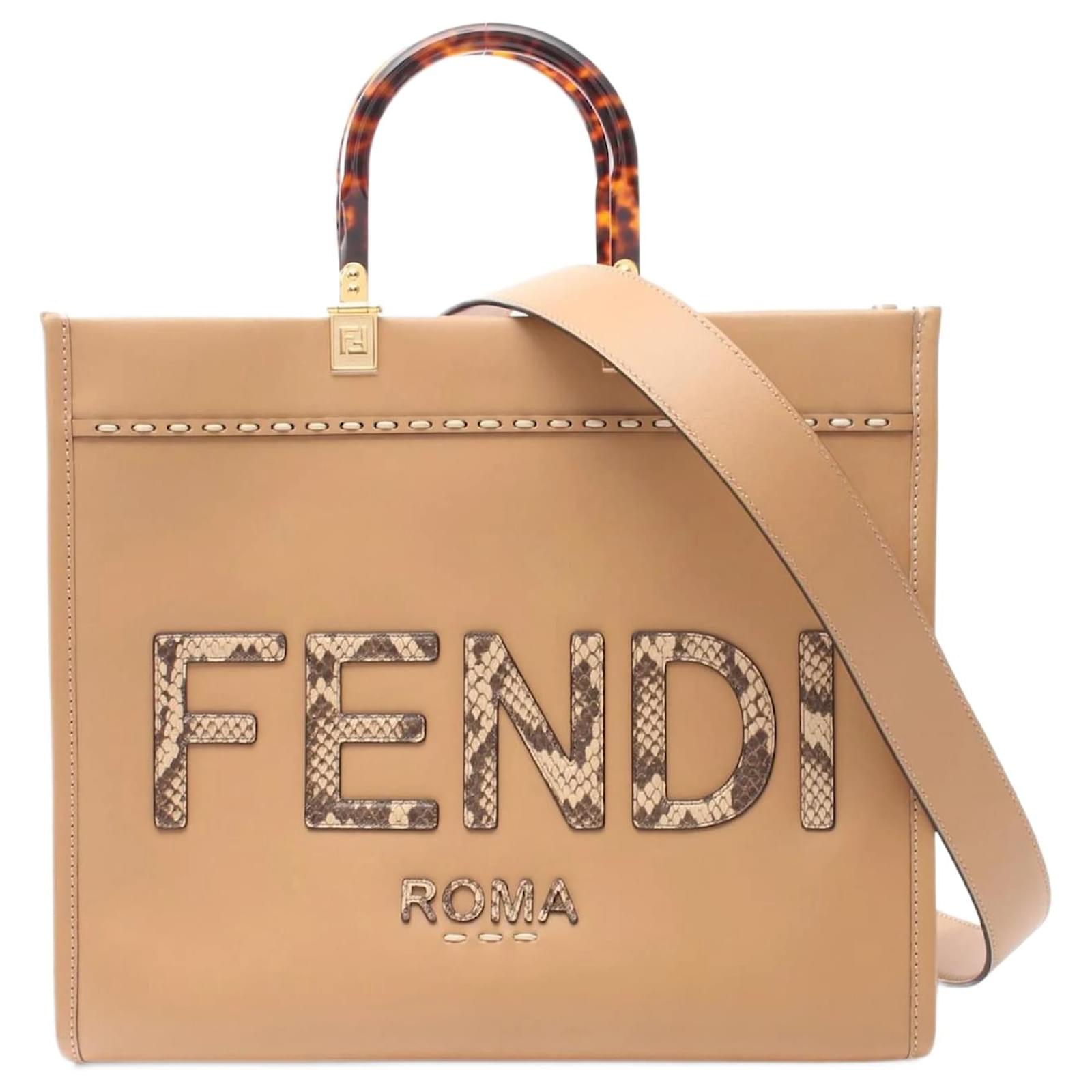 Fendi Sunshine Medium Tote Bag Brown Leather Joli Closet