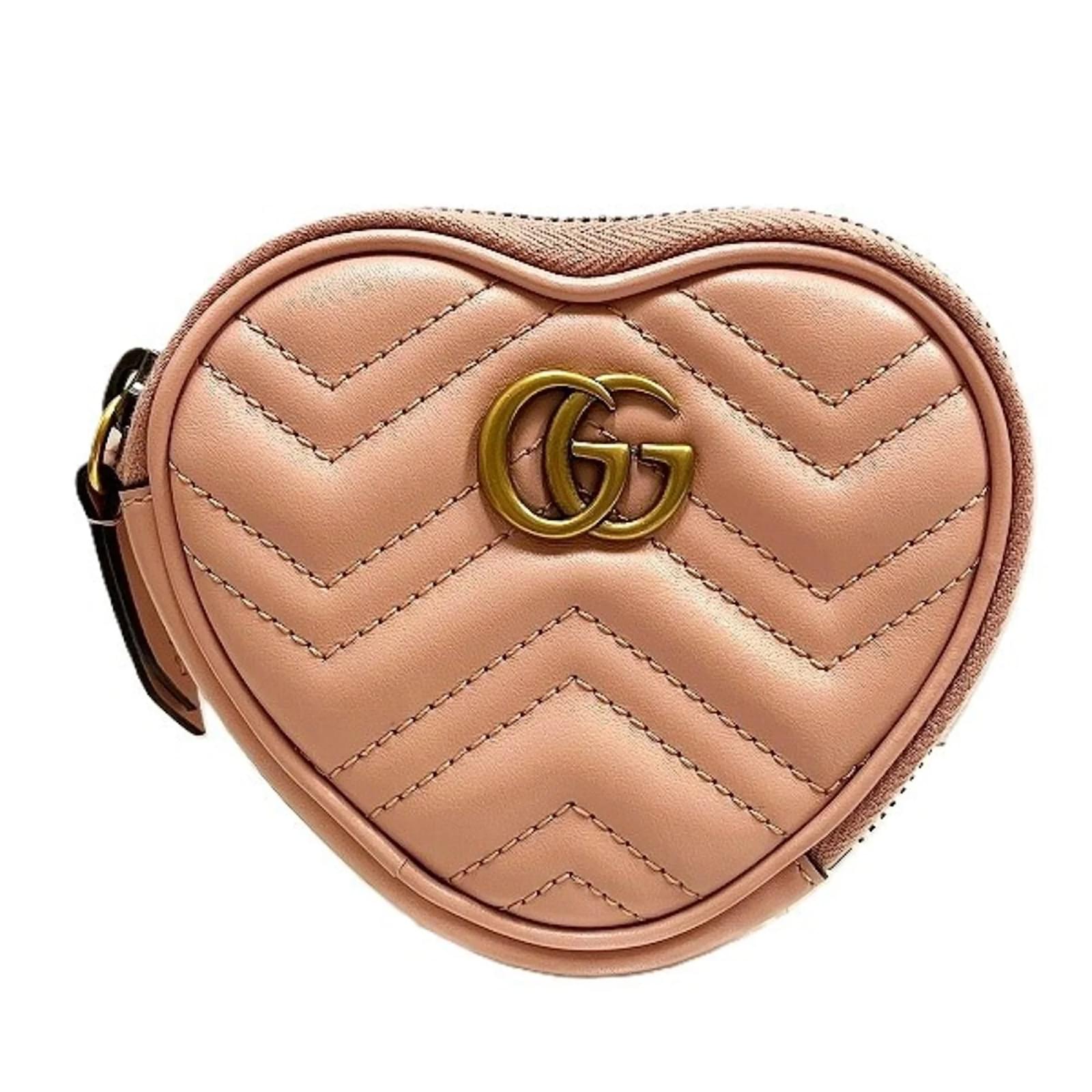 Gucci Marmont Bag Bolso Gucci Corazon GUCCI Heart GG MARMONT MINI SHOULDER  BAG- Black LEATHER NEW