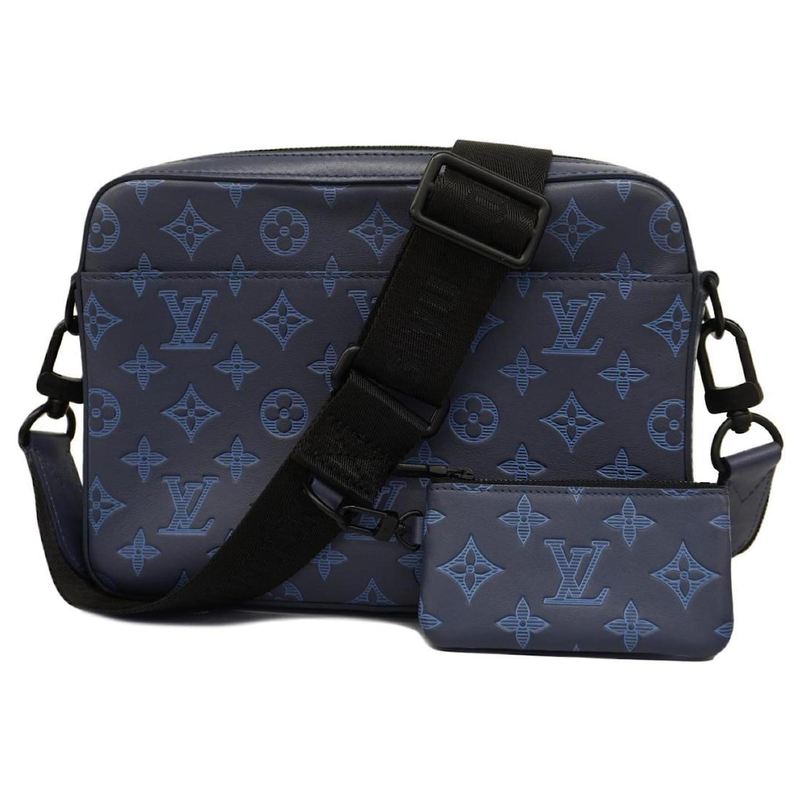 Louis Vuitton Monogram Shadow Duo Shoulder Bag Navy blue ref