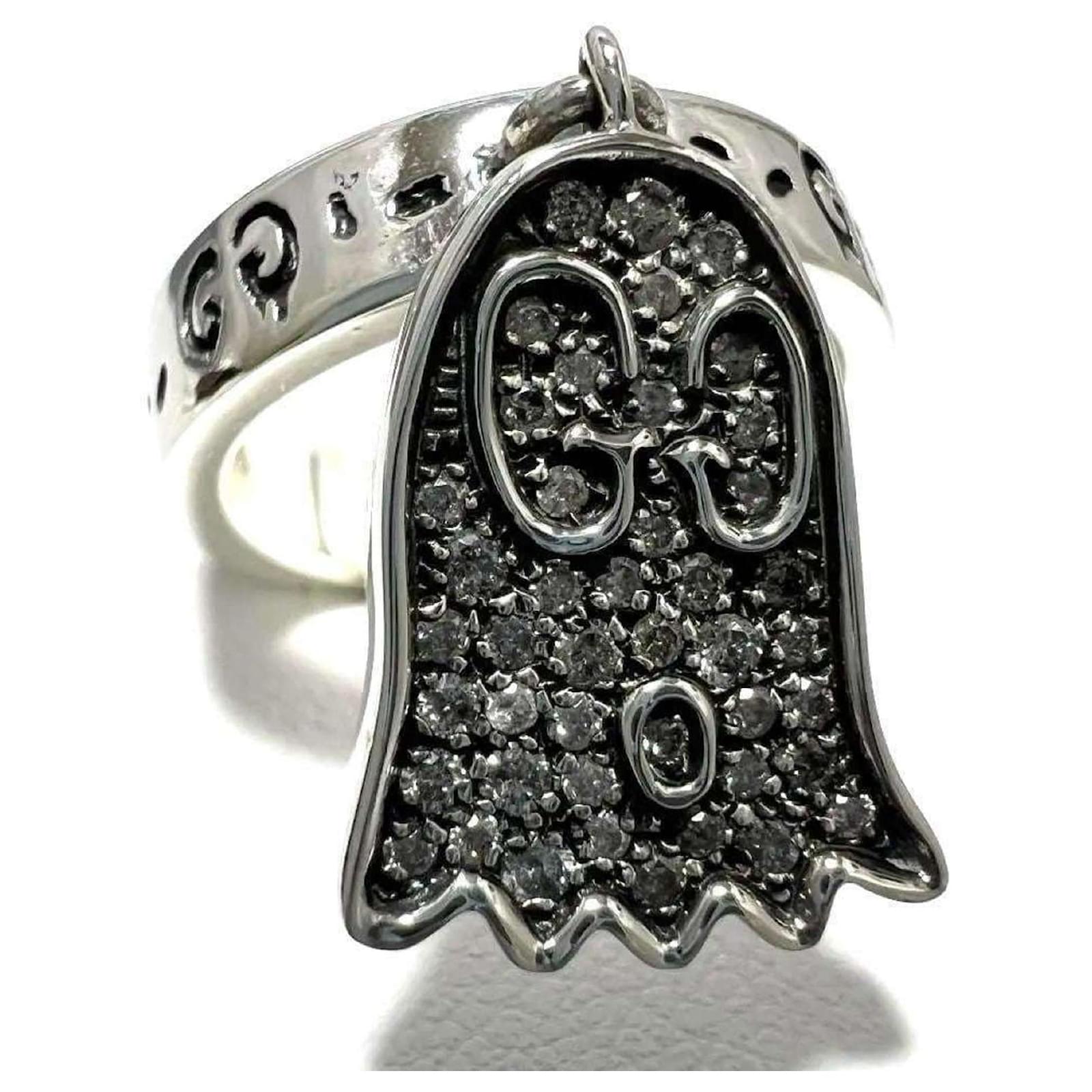 Bague en diamant pave Ghost GUCCI pour femmes en argent 925 ref.1536555 Joli Closet