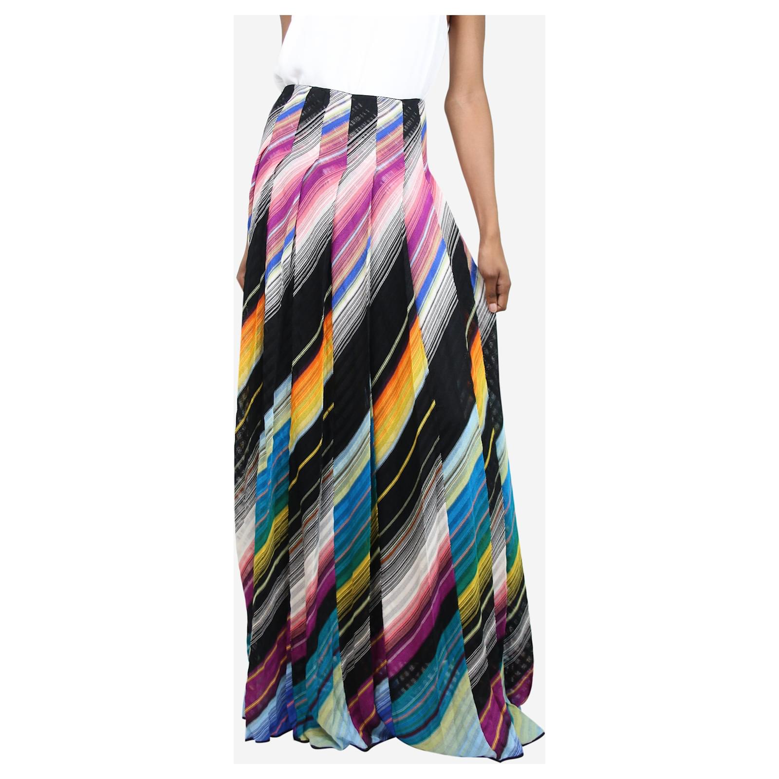 Missoni Gonna maxi plissettata a motivi multipli taglia UK 8 Multicolore Raggio ref.1538863 Joli Closet