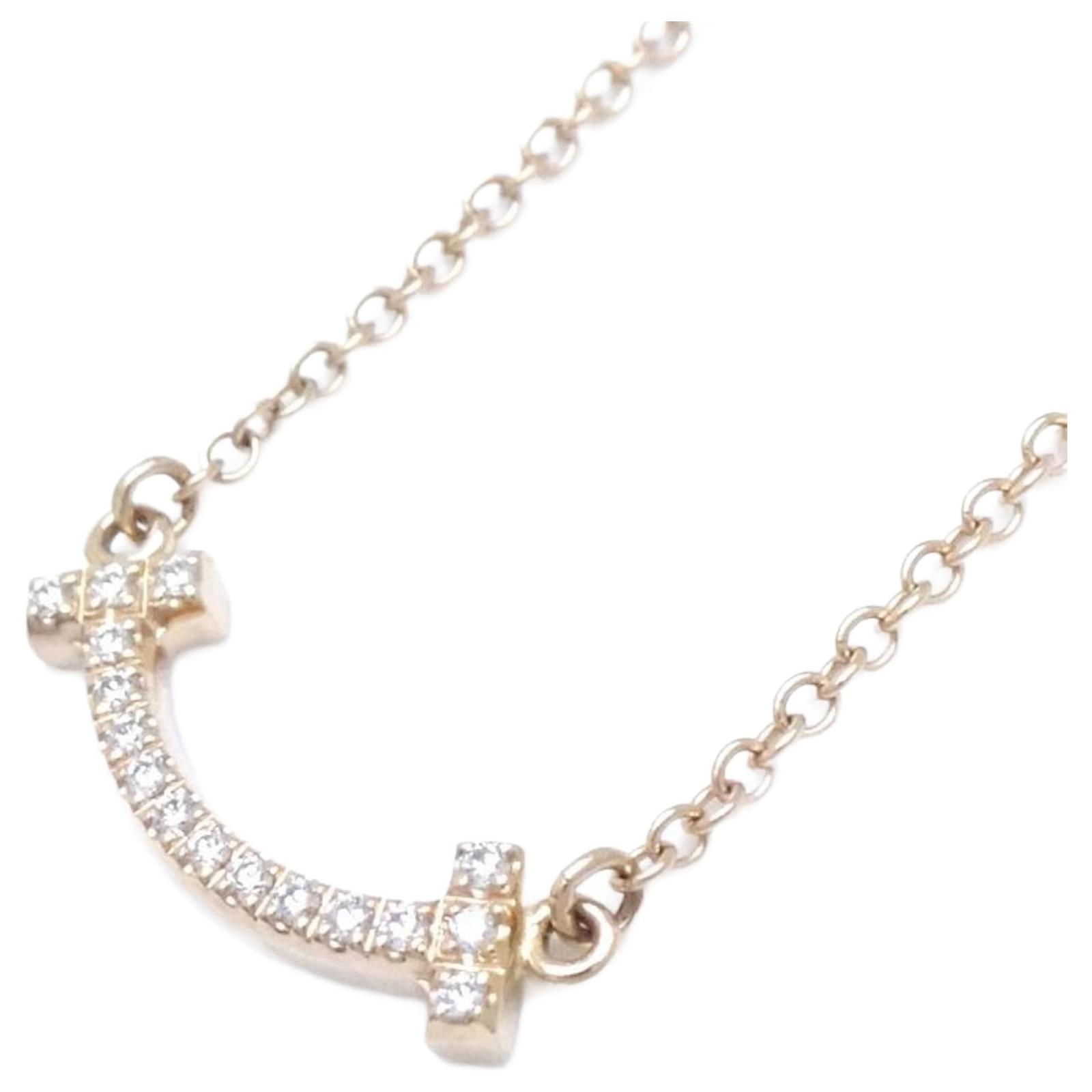 Tiffany Co Tiffany T Smile Necklace in Pink Gold