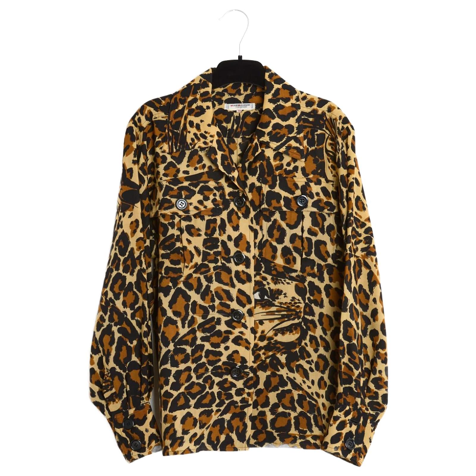 Yves Saint Laurent Rive Gauche YSL 80s Top Saharienne FR38