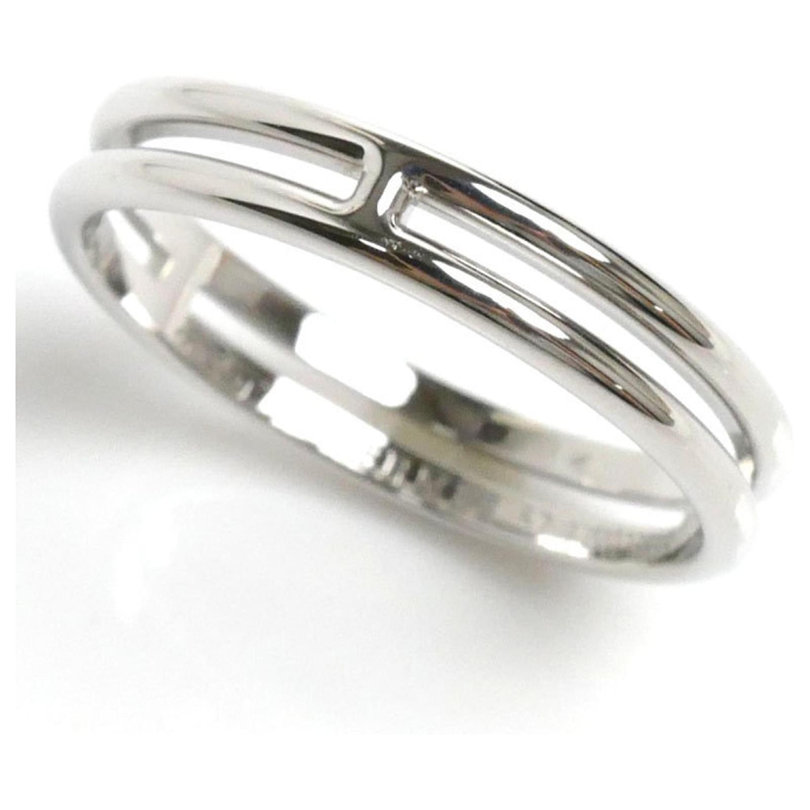 Hermès Hermes Ariane Band Ring in 18K White Gold ref.1539758