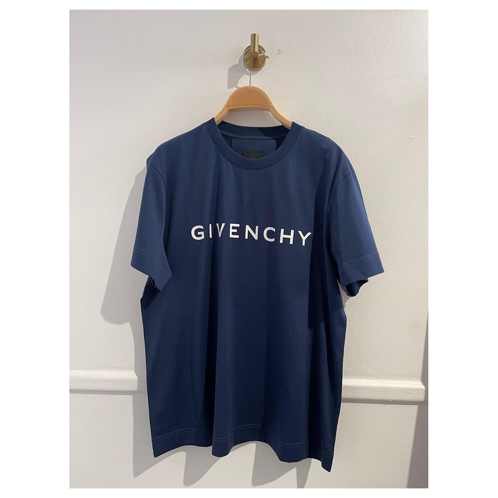 Tee Shirts Blue Givenchy Shirt Givenchy Light Blue Logo Print