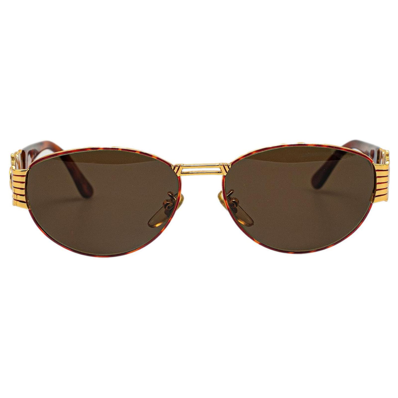 Occhiali da sole ovali tinti Fendi marroni Marrone