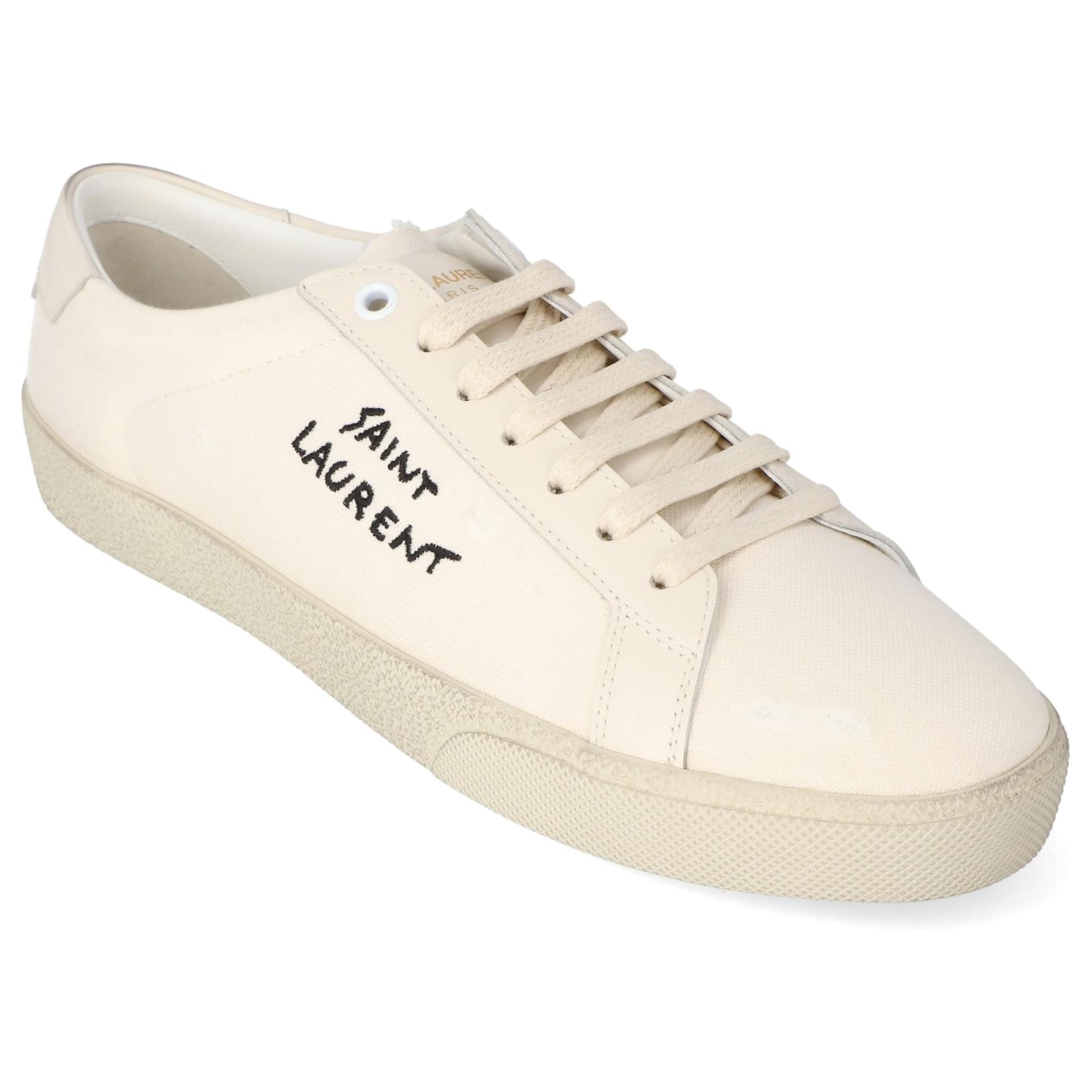 Saint Laurent Court Classic Sneakers White Leather Pony style calfskin