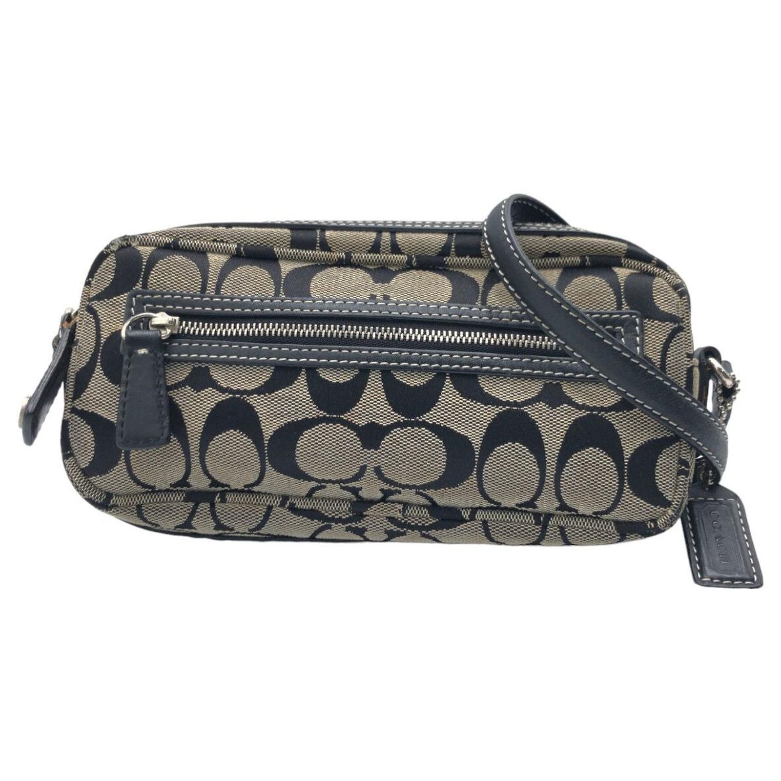 Coach Signature Canvas Shoulder Bag Black Cloth ref.1541916 - Joli 
