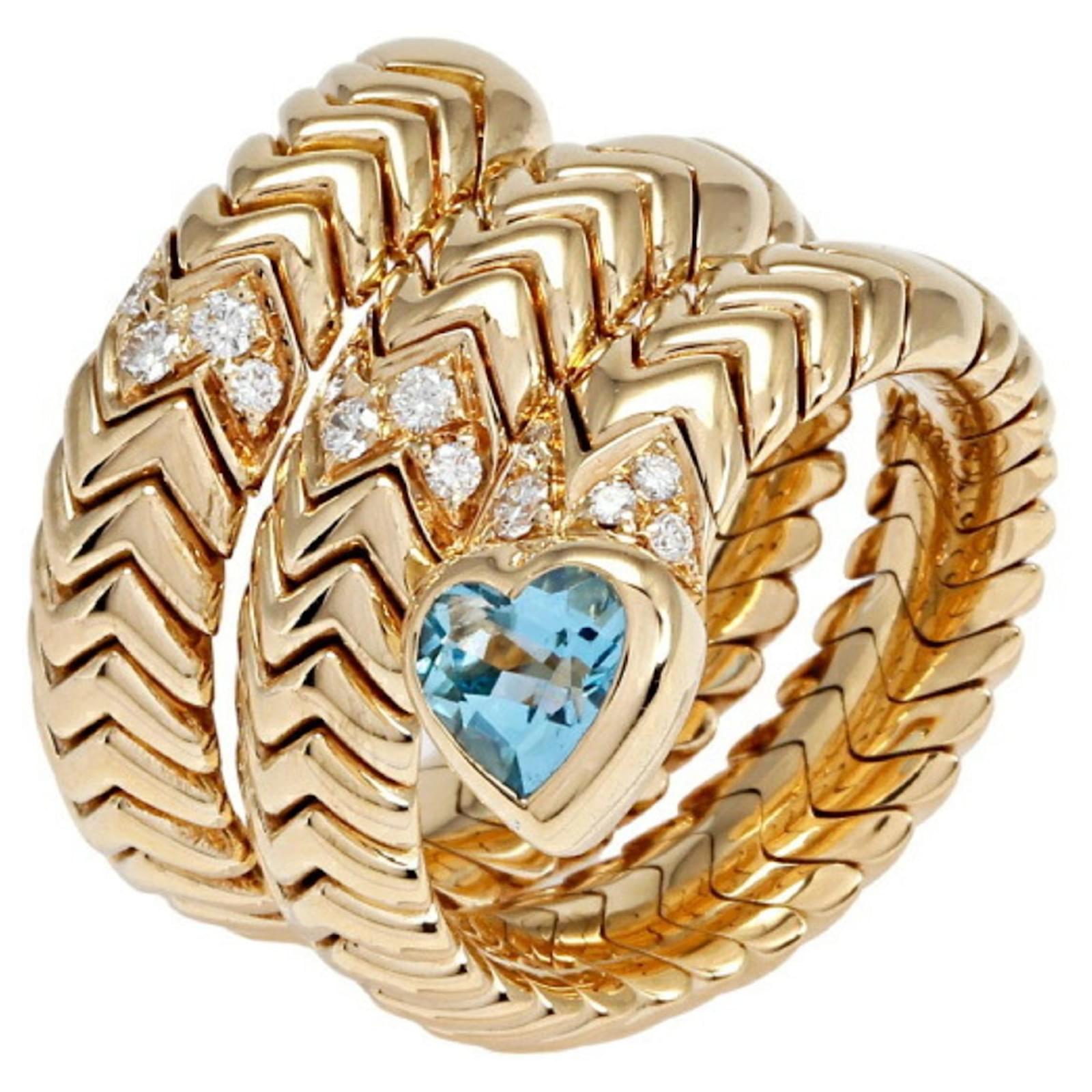 Bvlgari Bulgari Tubogas Spiga 18K Yellow Gold Ring