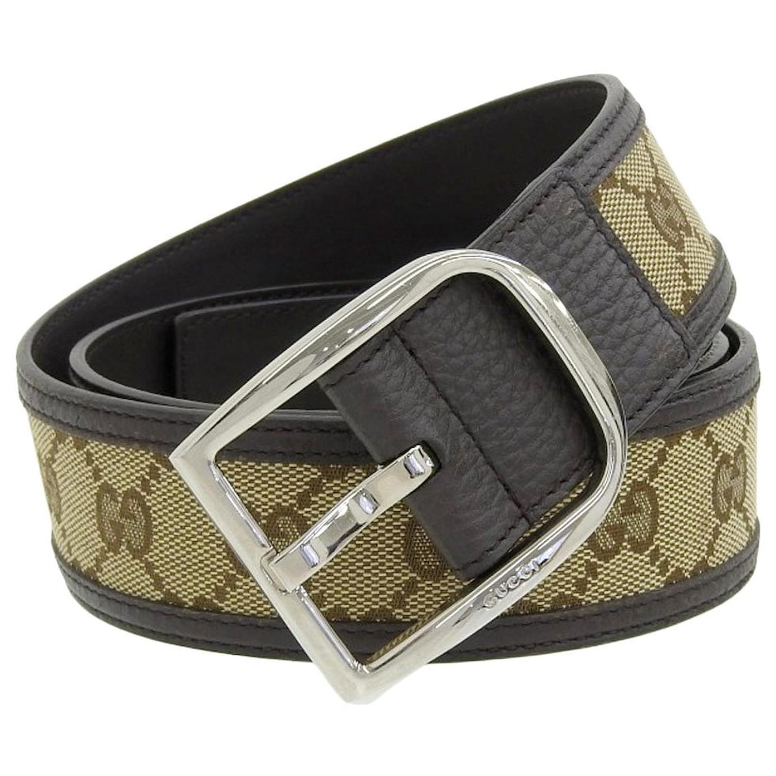 Autre Marque Cinturon de cuero Gucci GG Canvas 85 34 449716 en excelente estado ref.1544039 Joli Closet