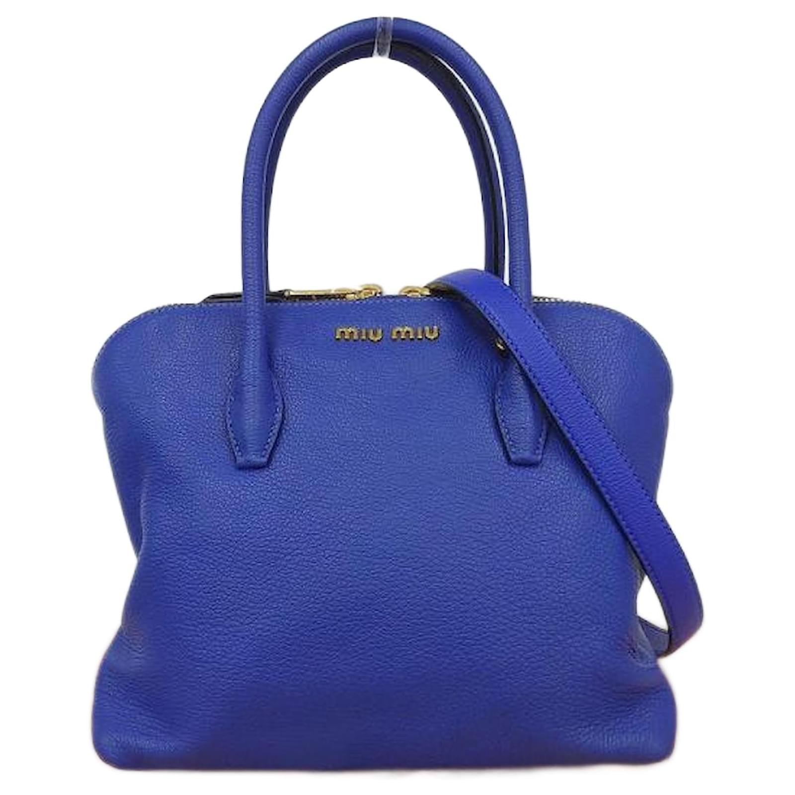 Miu Miu Leather Shoulder Bag RL0097 Blue ref.1544087 - Joli