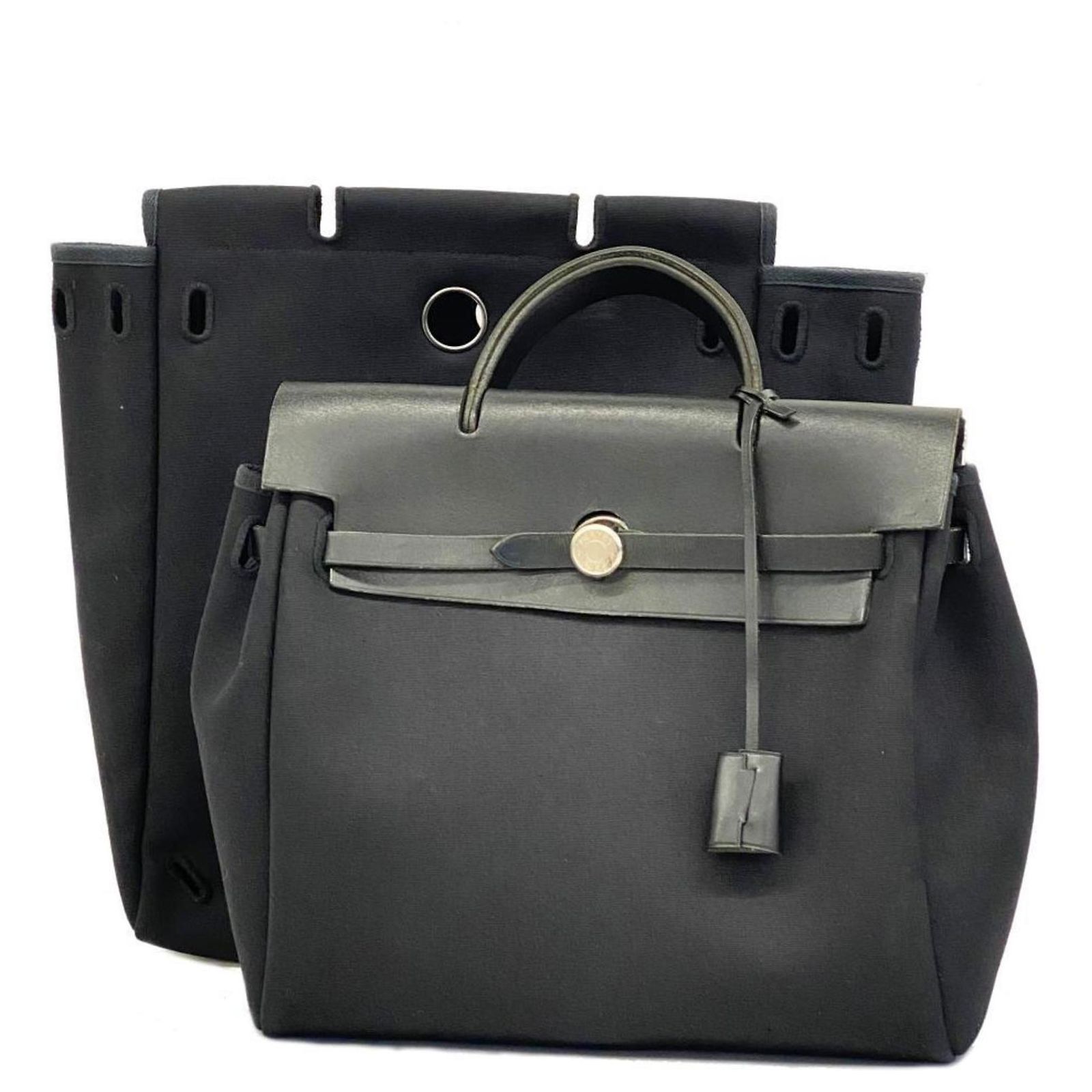 Hermès Hermes Black Backpack Airbag Ad PM C Stamp Cloth ref  display picture 3