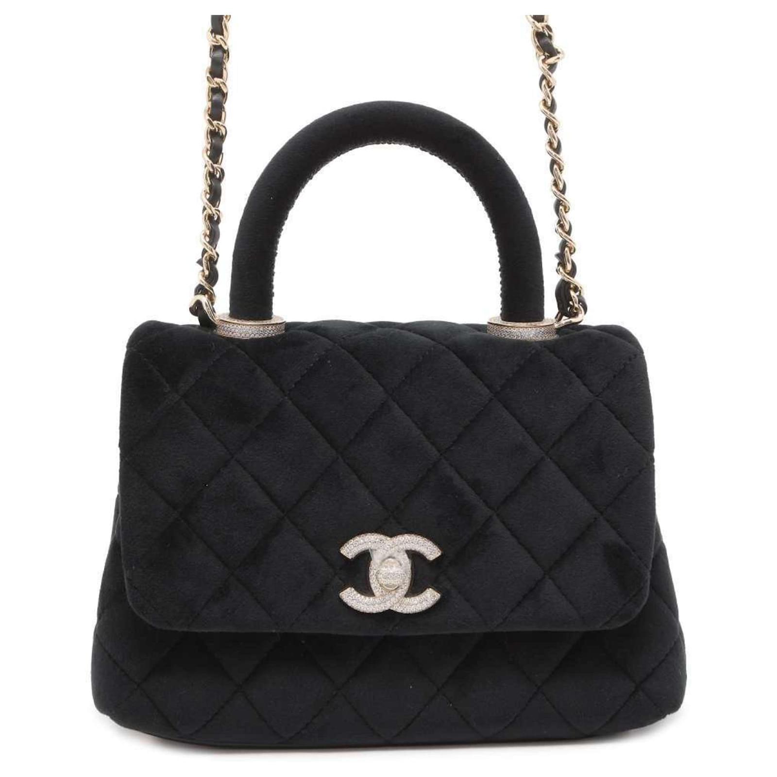 Chanel Handtasche Samt Schwarze Samt-Handtasche Von Chanel