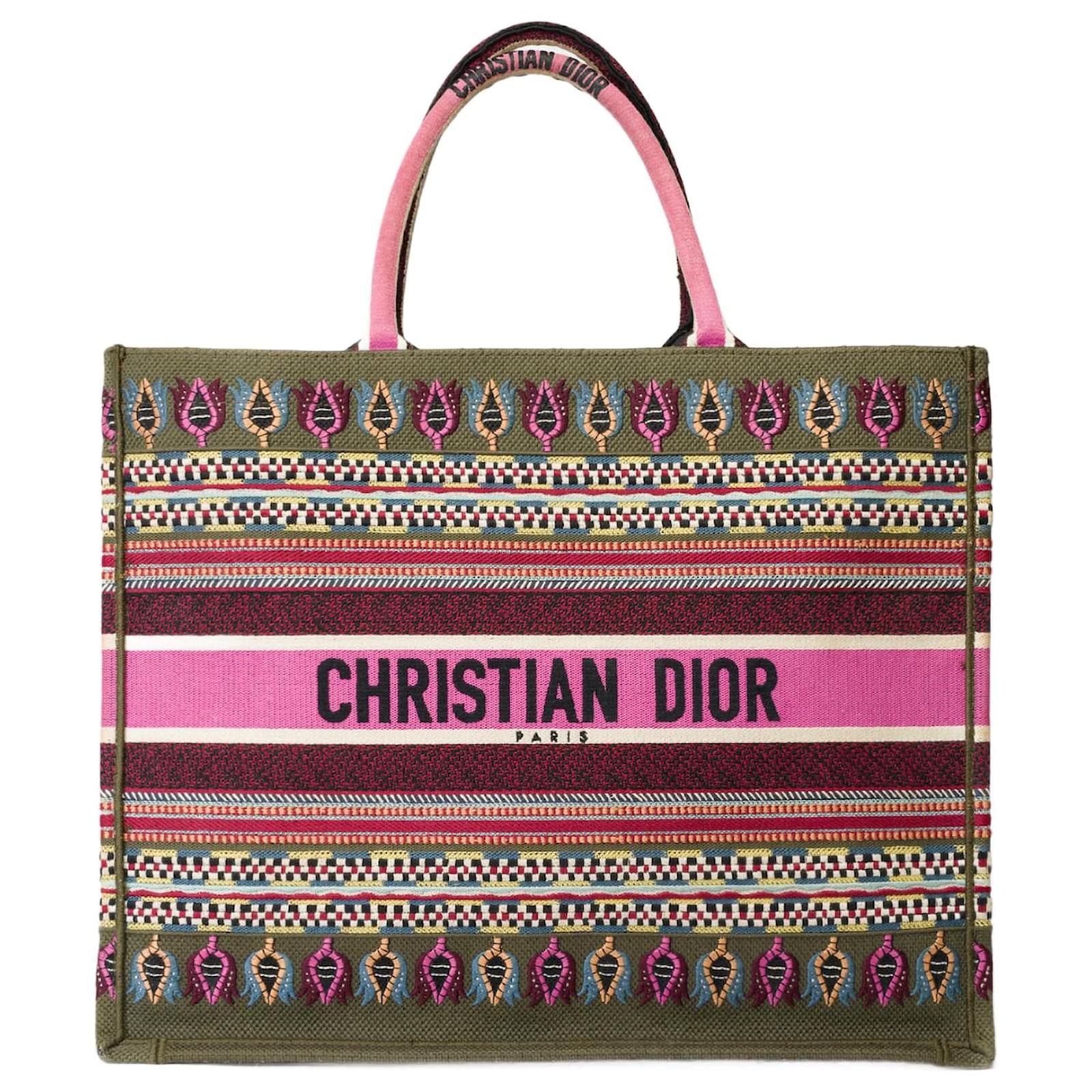 DIOR Book Tote in Multicolor Canvas 102025 Multiple colors Cloth ref.1545162 Joli Closet