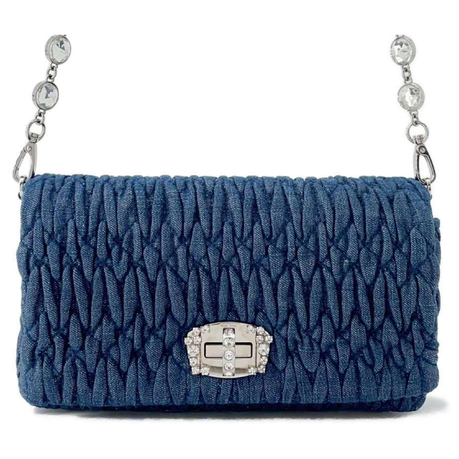 Miu Miu Denim Shoulder Bag Blue ref.1546732 - Joli Closet Miu Miu Denim Shoulder Bag Blue ref.1546732 - Joli Closet