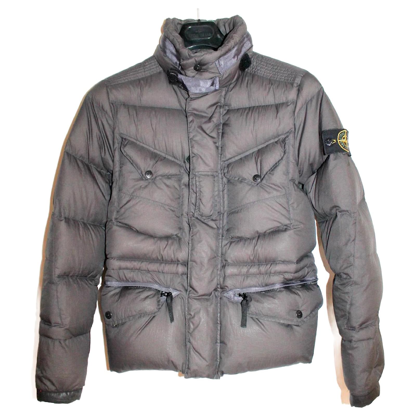 Stone Island 2009 Opaque Nylon Tela Down Jacket Grey ref.1546764 Joli Closet