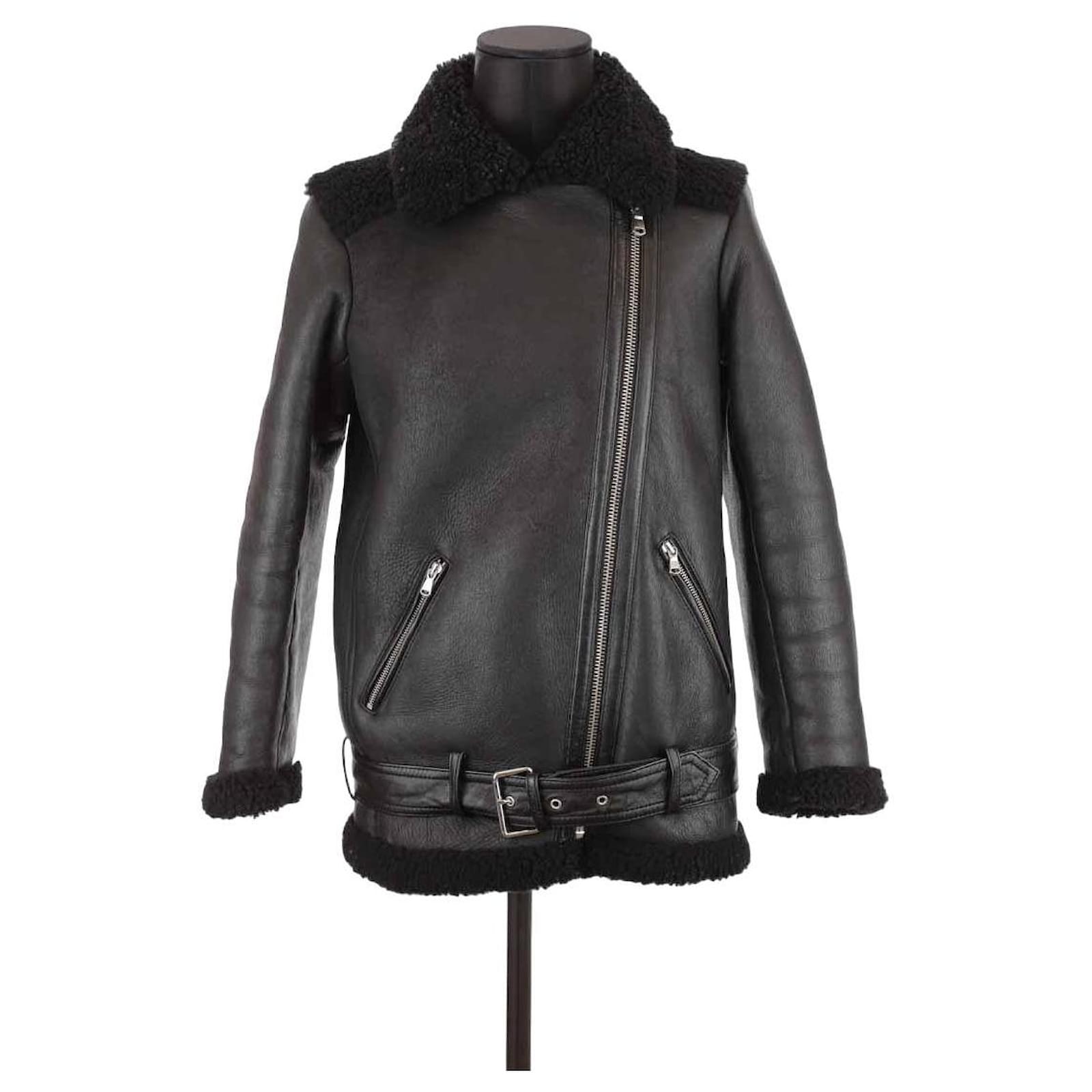 Farfetch Leather Jacket Maje Collar Maje Lederjacke Oversized