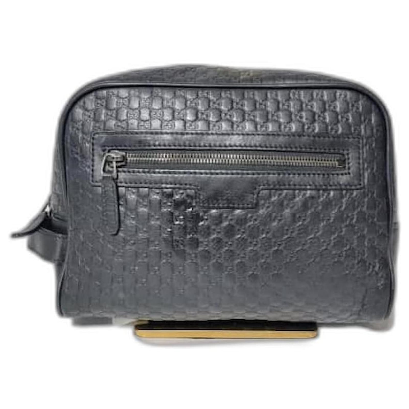 Neceser de cuero Microguccissima GG de Gucci negro 419775 ref