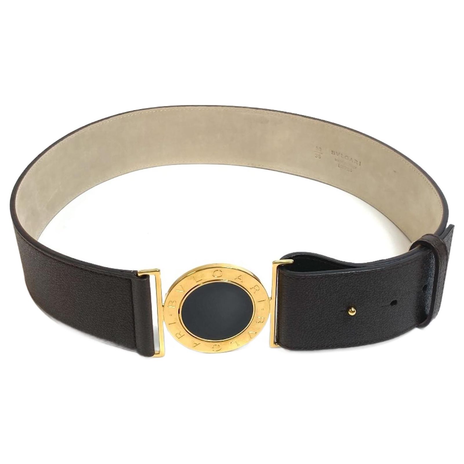 Bulgari Bvlgari Bvlgari Leather Belt Dark brown ref.1549386 - Joli