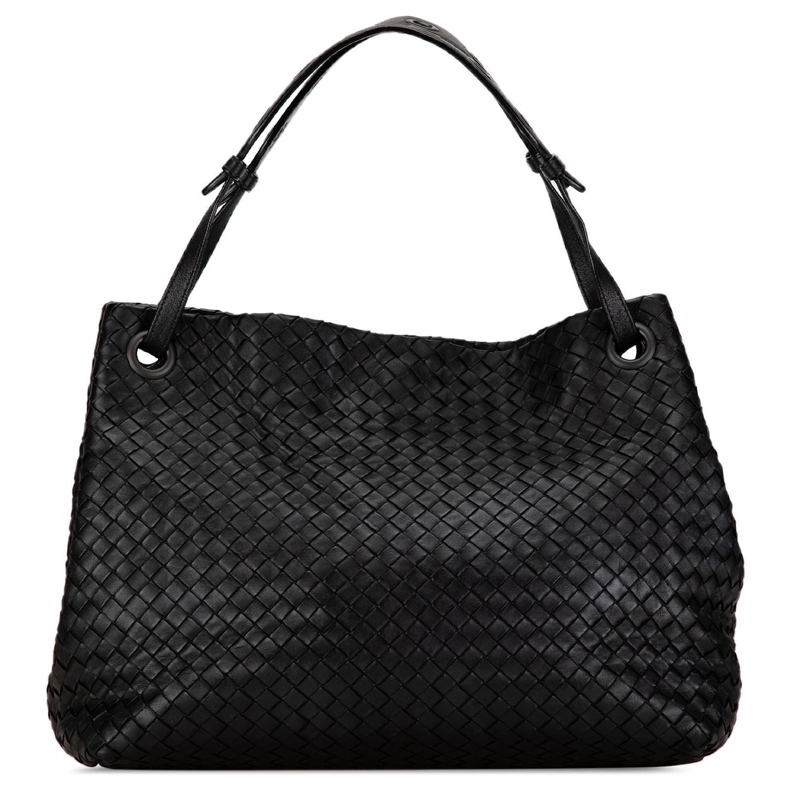 Black Bottega Veneta Medium Intrecciato Garda Tote Bag