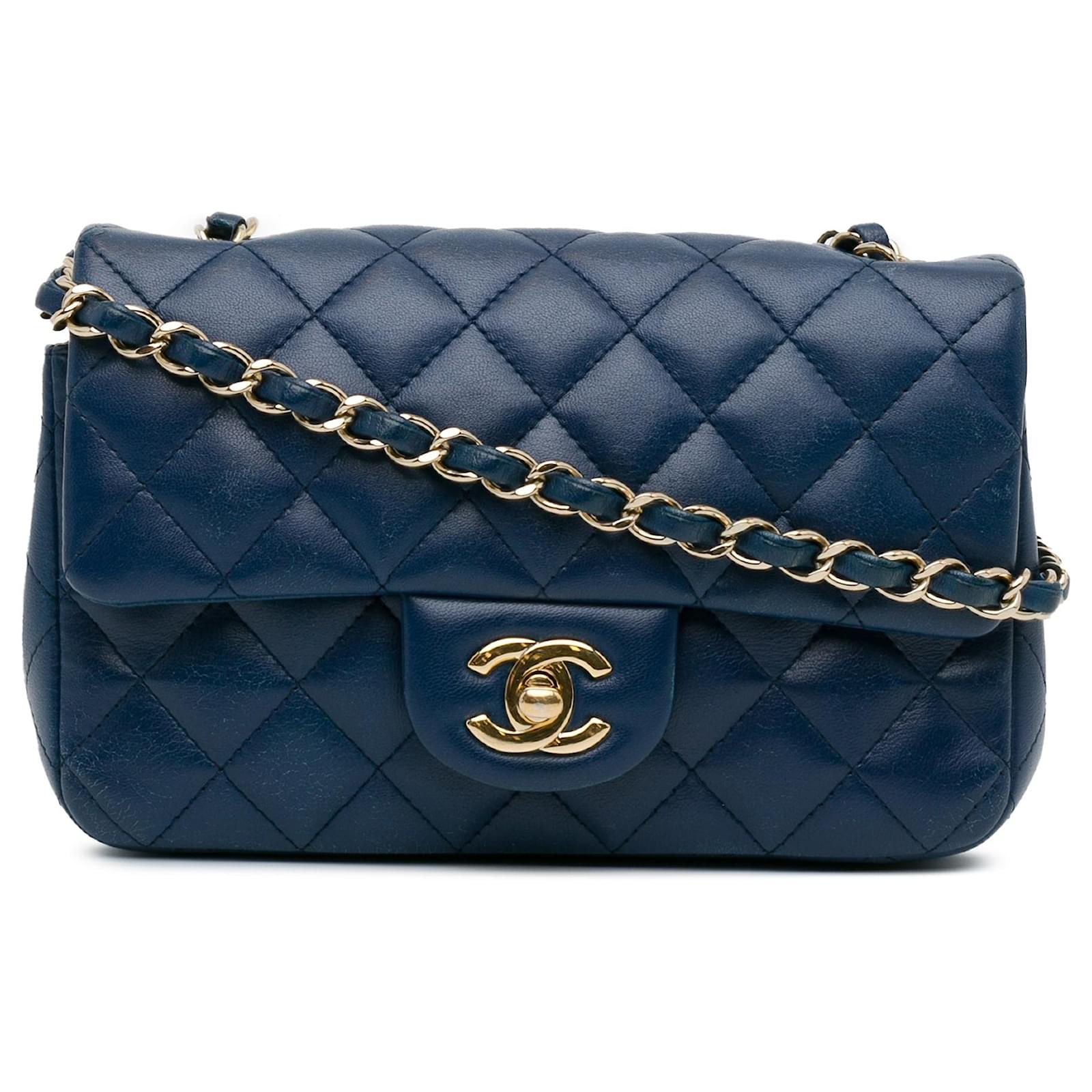 Chanel Mini Chanel Blaue Tasche CHANEL Rectangular Flap Bag Mini – REAWAKE