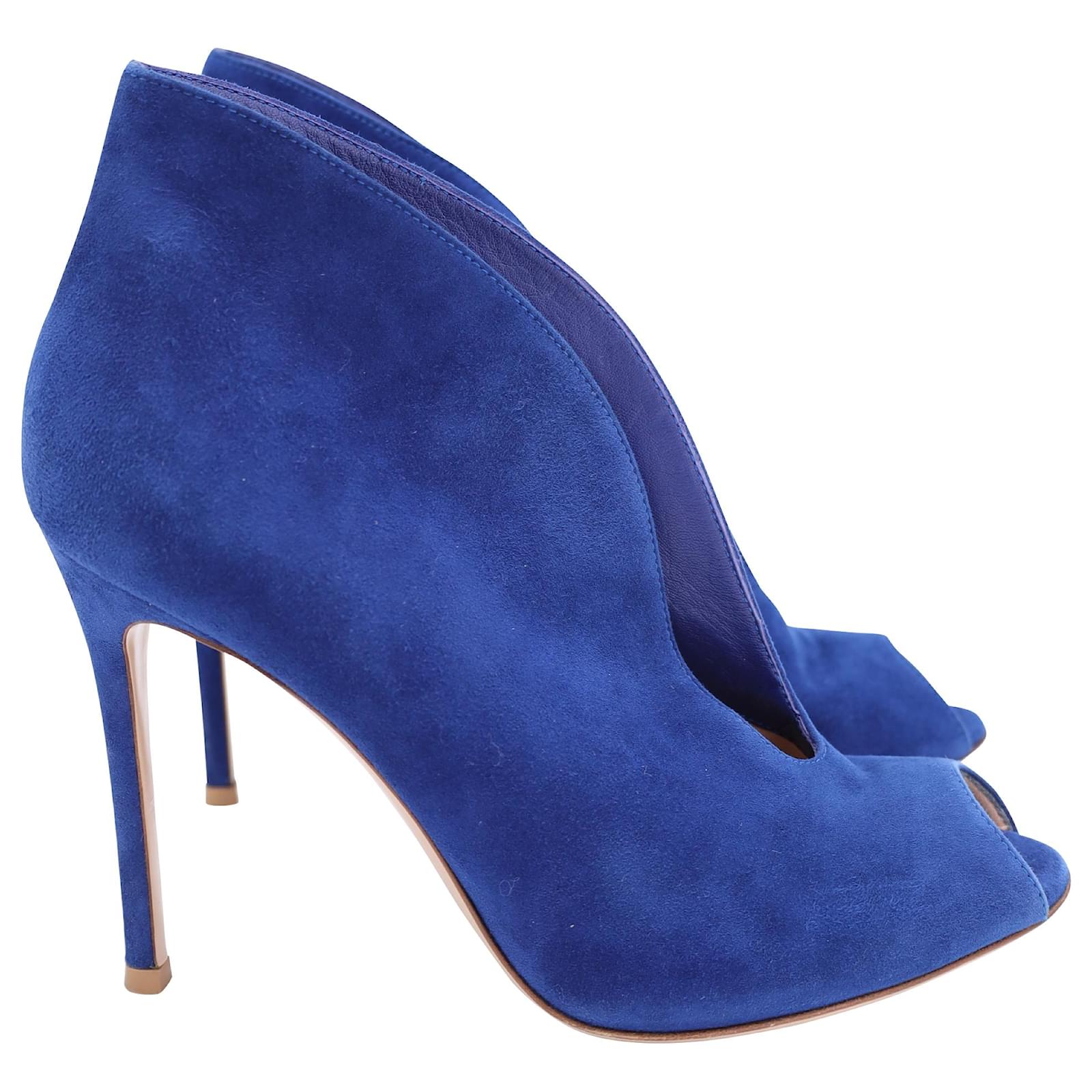 Blue fashion open toe booties