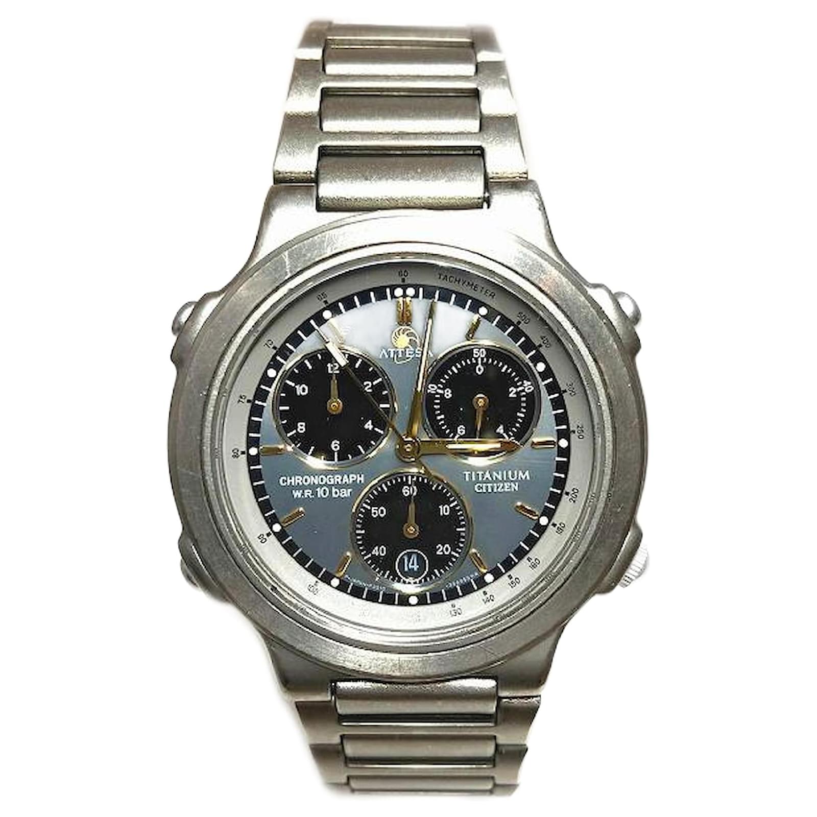 稼働 美品 シチズン アテッサ クロノグラフ 3560-352653 付属品付き r400