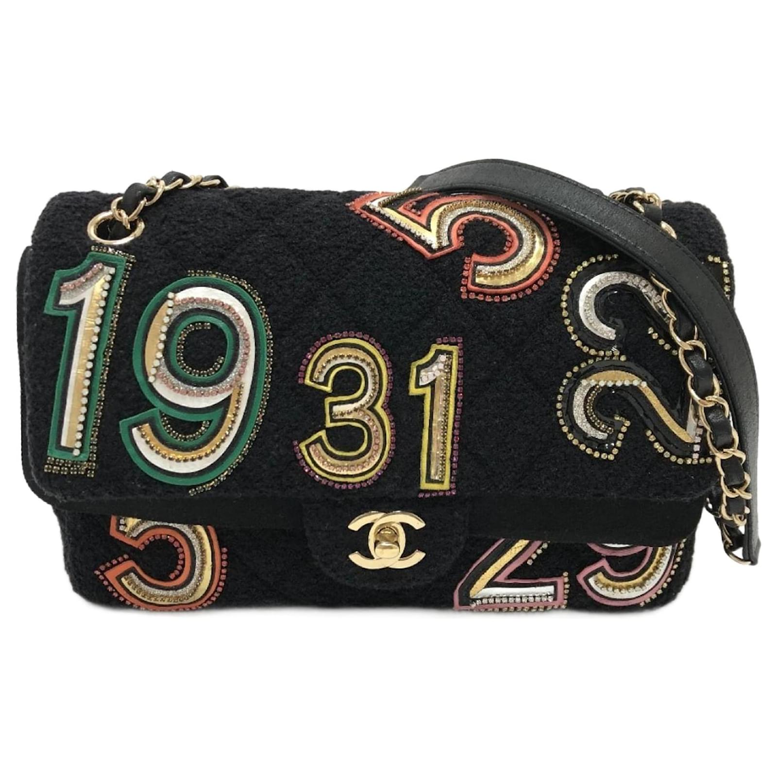 Chanel AS2785 Matelasse No Icon Chain Shoulder Bag Black