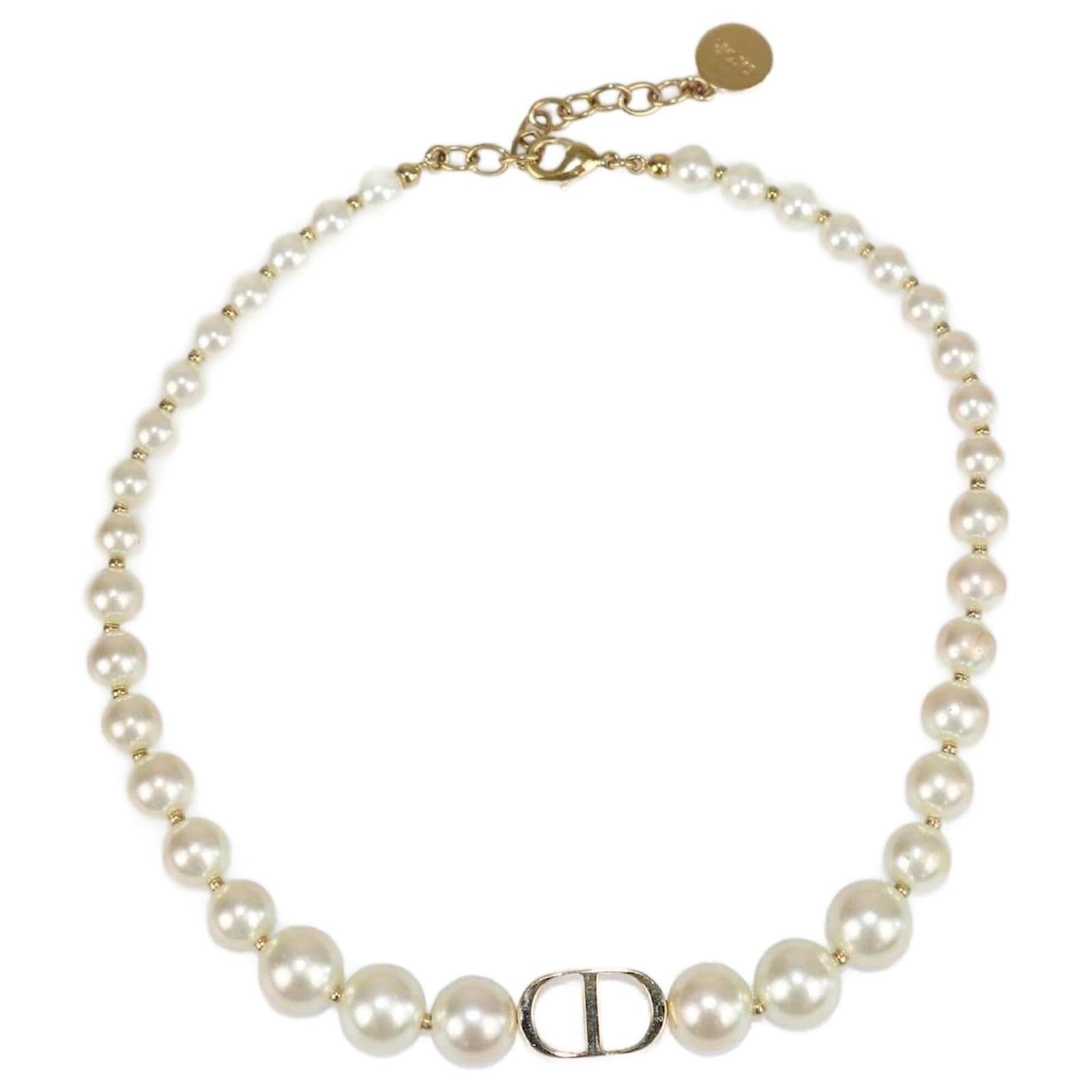 Dior 30 Montaigne ネックレス ゴールド & パール 30 Montaigne Short Necklace Gold-Finish Metal and White