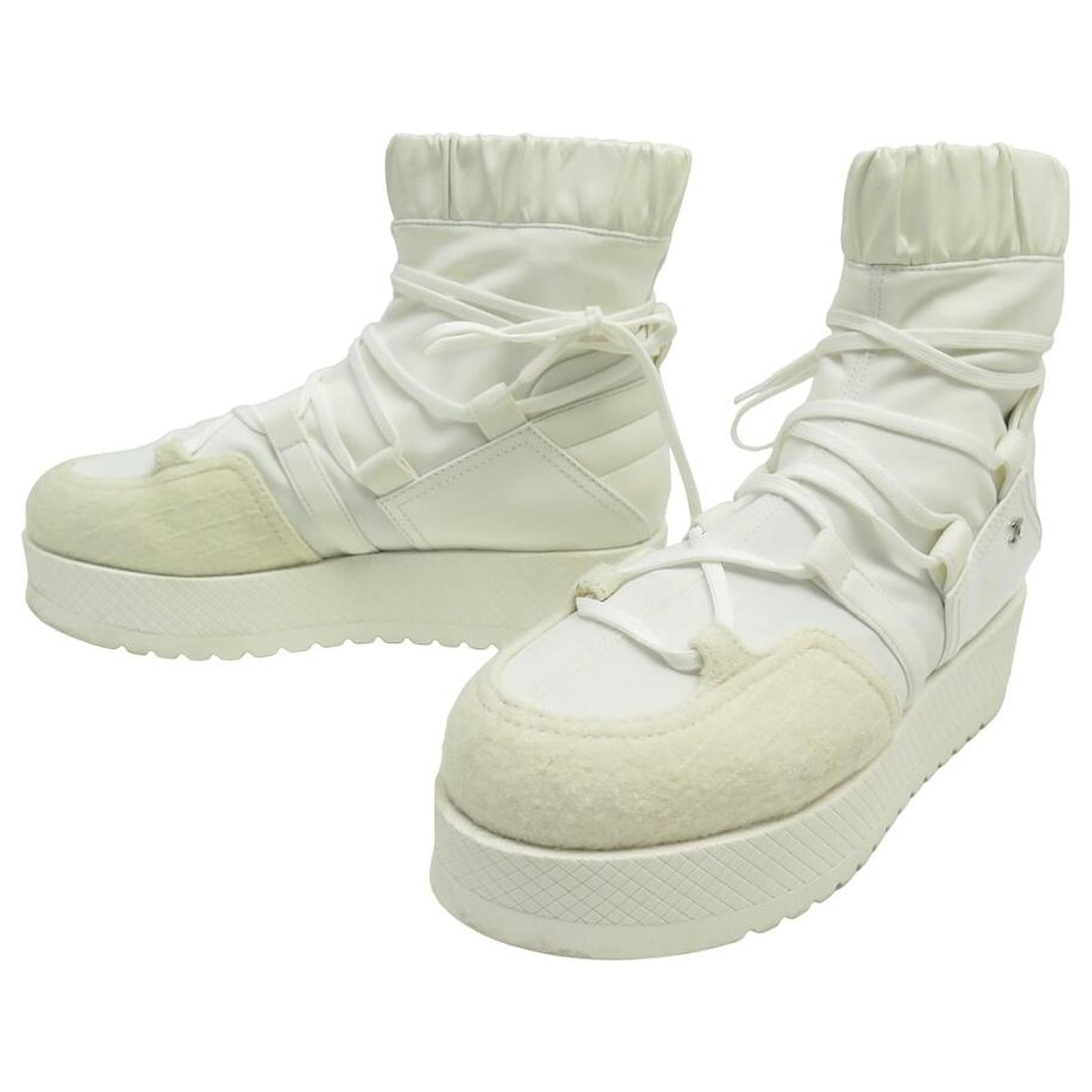 NINE CHANEL SHOES BOOTS G35369 TWEED LEATHER NEW SHOES