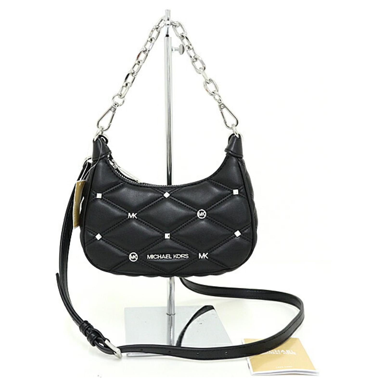 Bolso de hombro acolchado extra pequeño Michael Kors Cola Negro