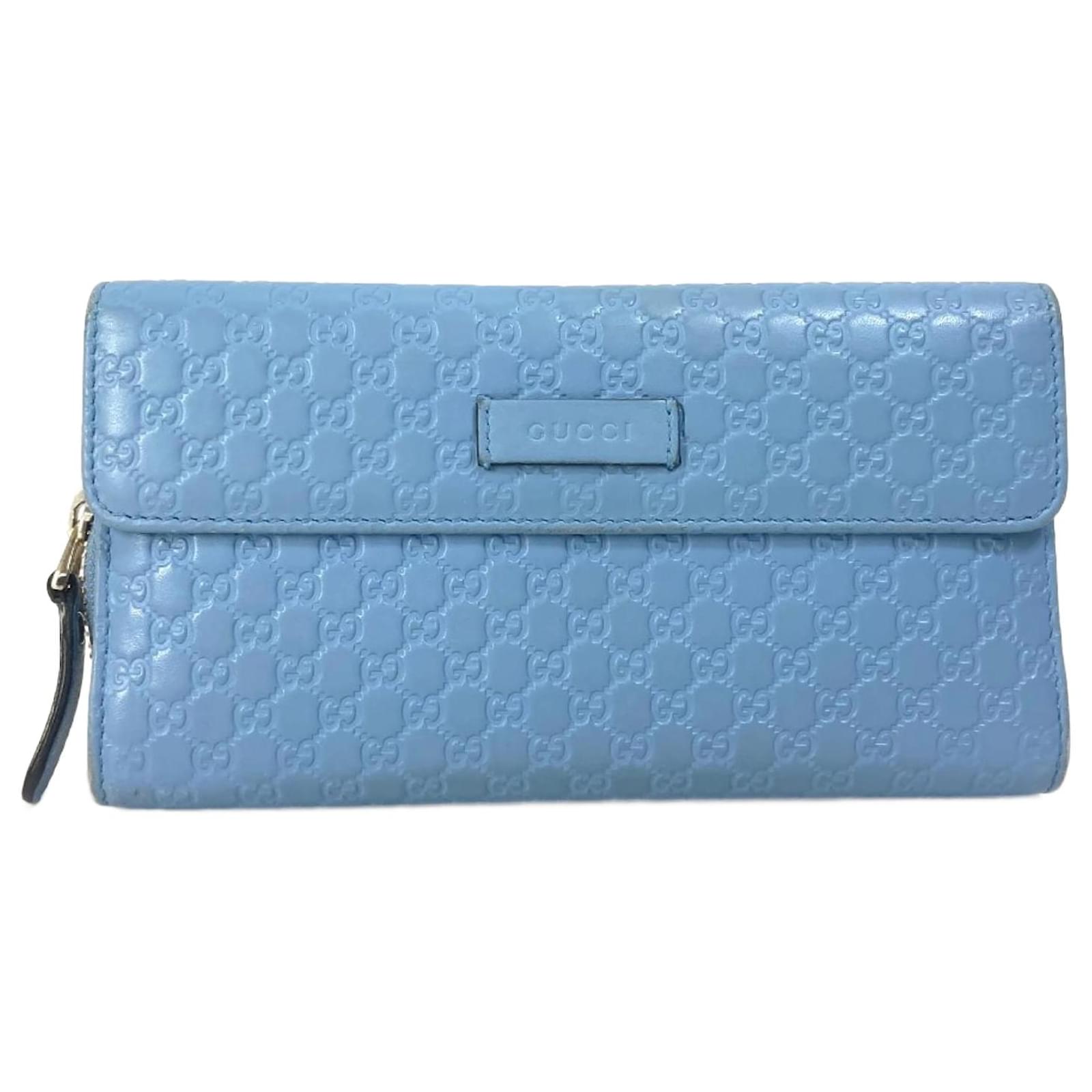 Gucci Long Wallet in Light Blue Leather ref.1554611 - Joli