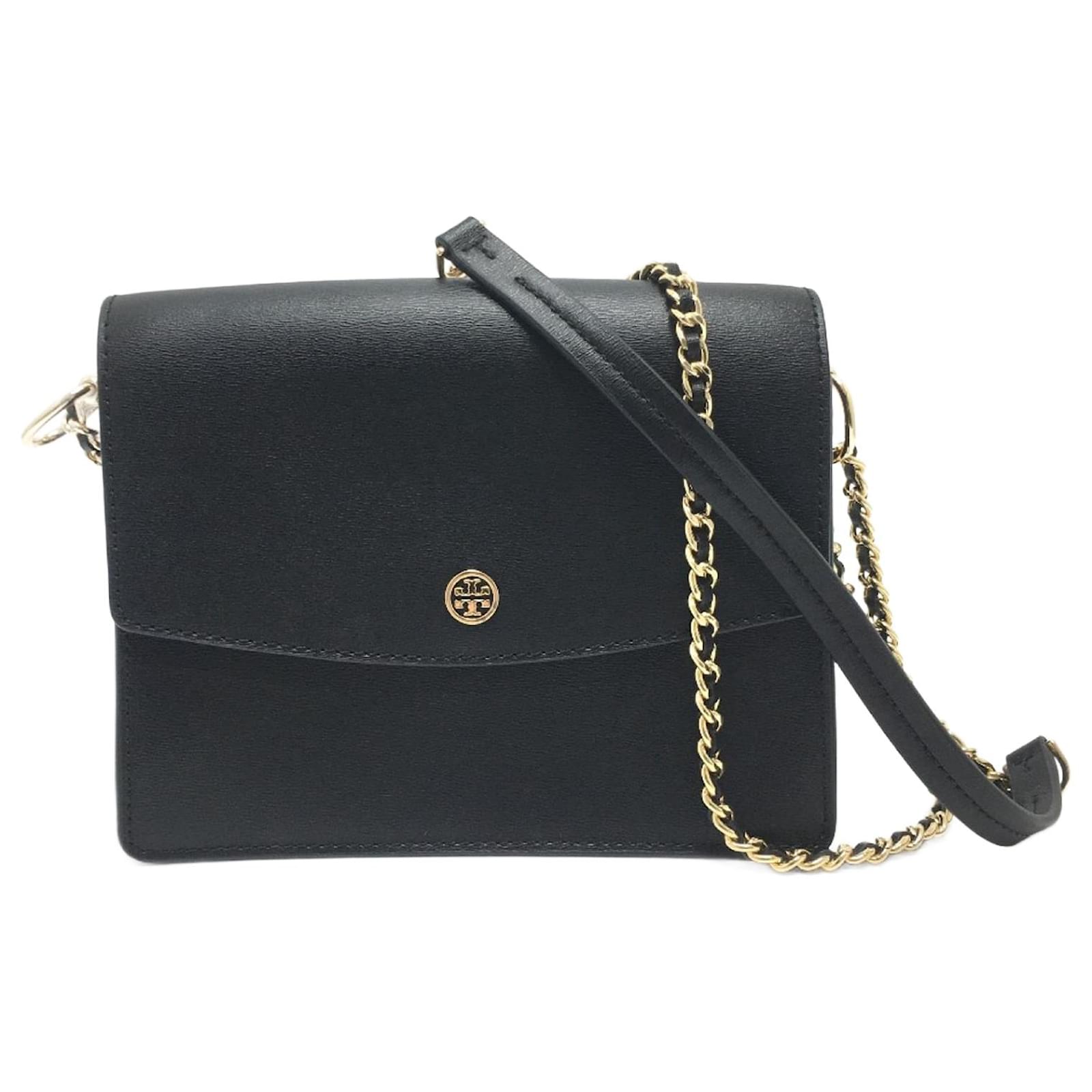 ショルダーバッグ・ポシェット TORY BURCH Woman Shoulder bag Black 163388 001 T Monogram Pebbled Shoulder Bag: Women's Designer Shoulder
