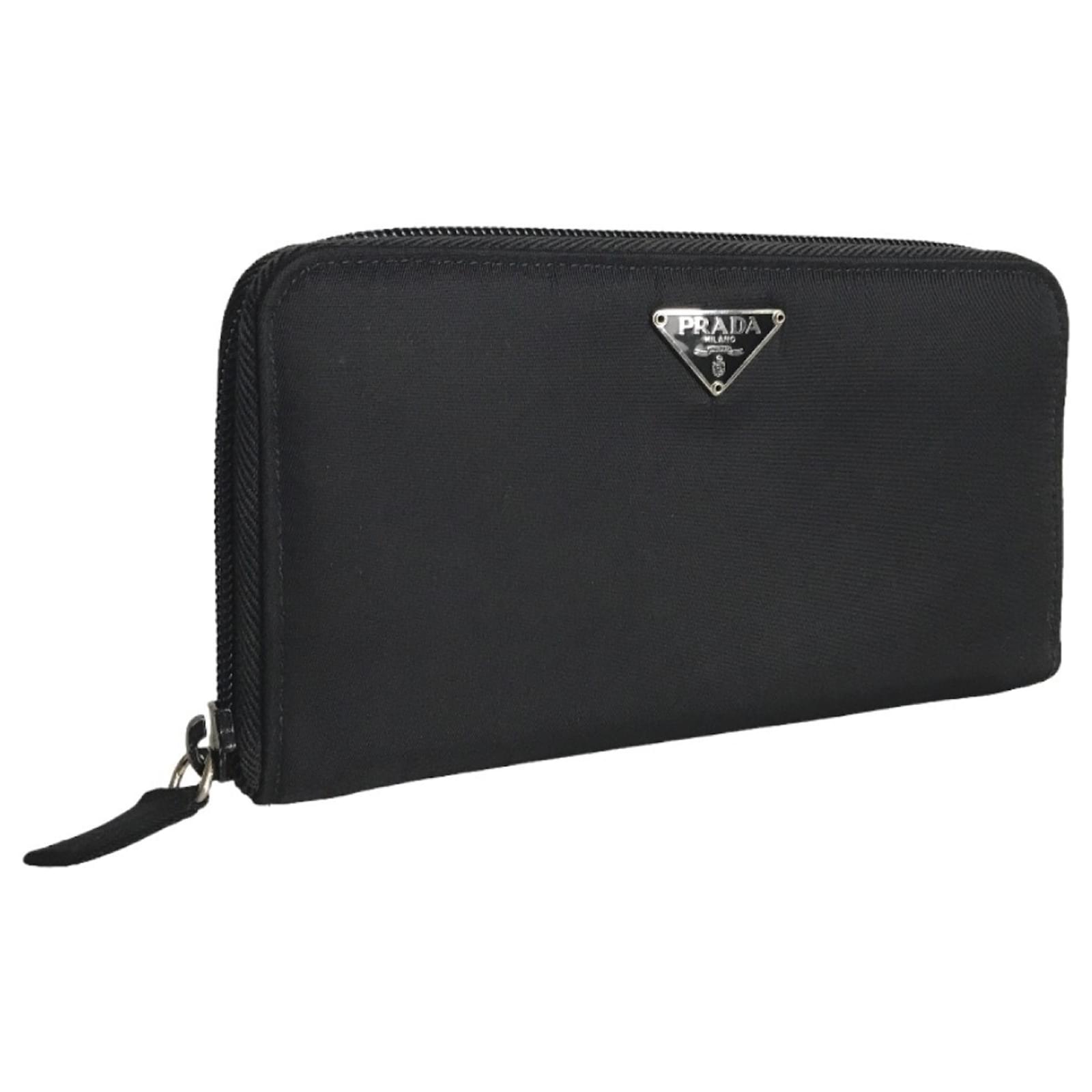 PRADA Long Wallet Black Saffiano Leather studded Limited