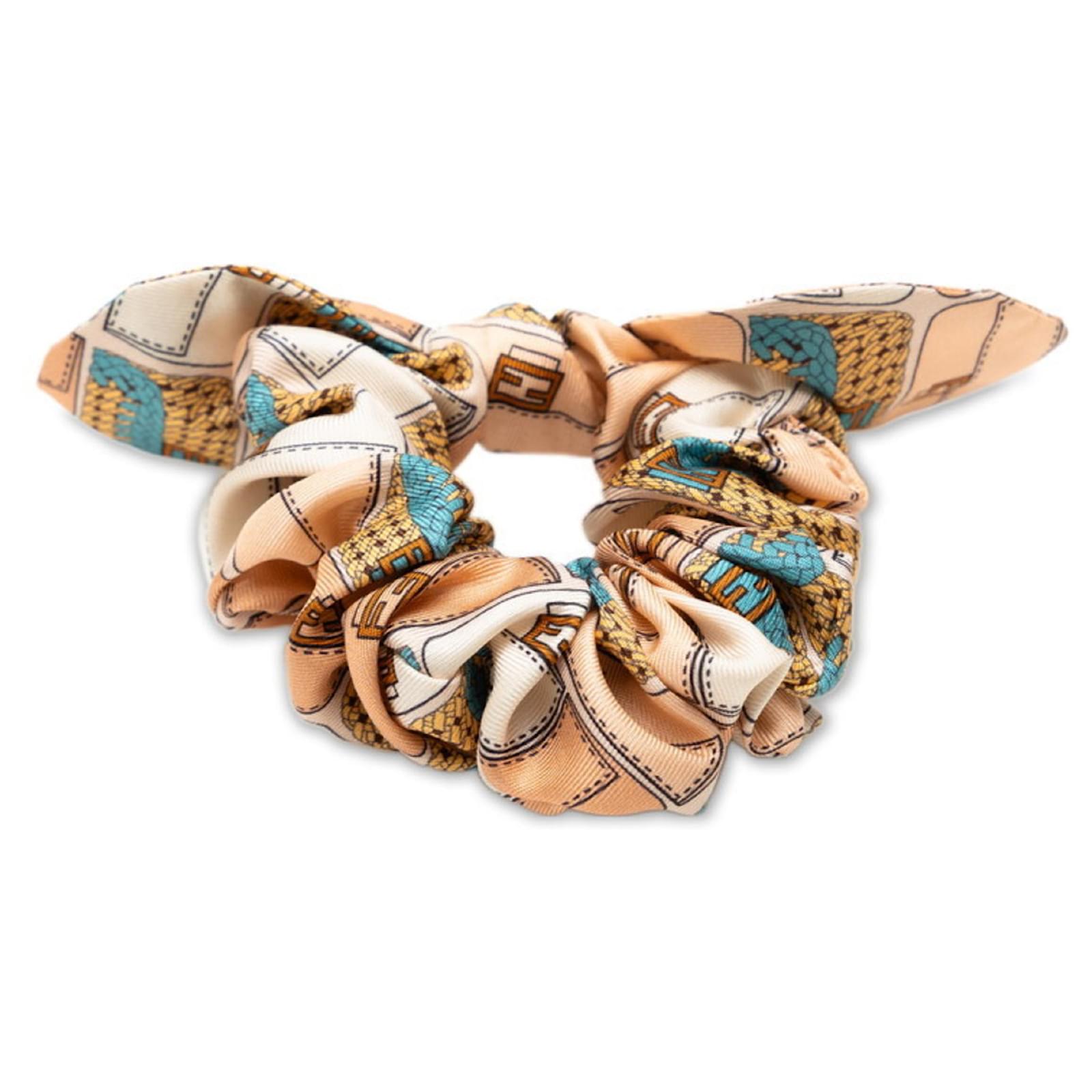 Fendi Zucca Scrunchie Hair Tie Set Brown Black Pink Multiple