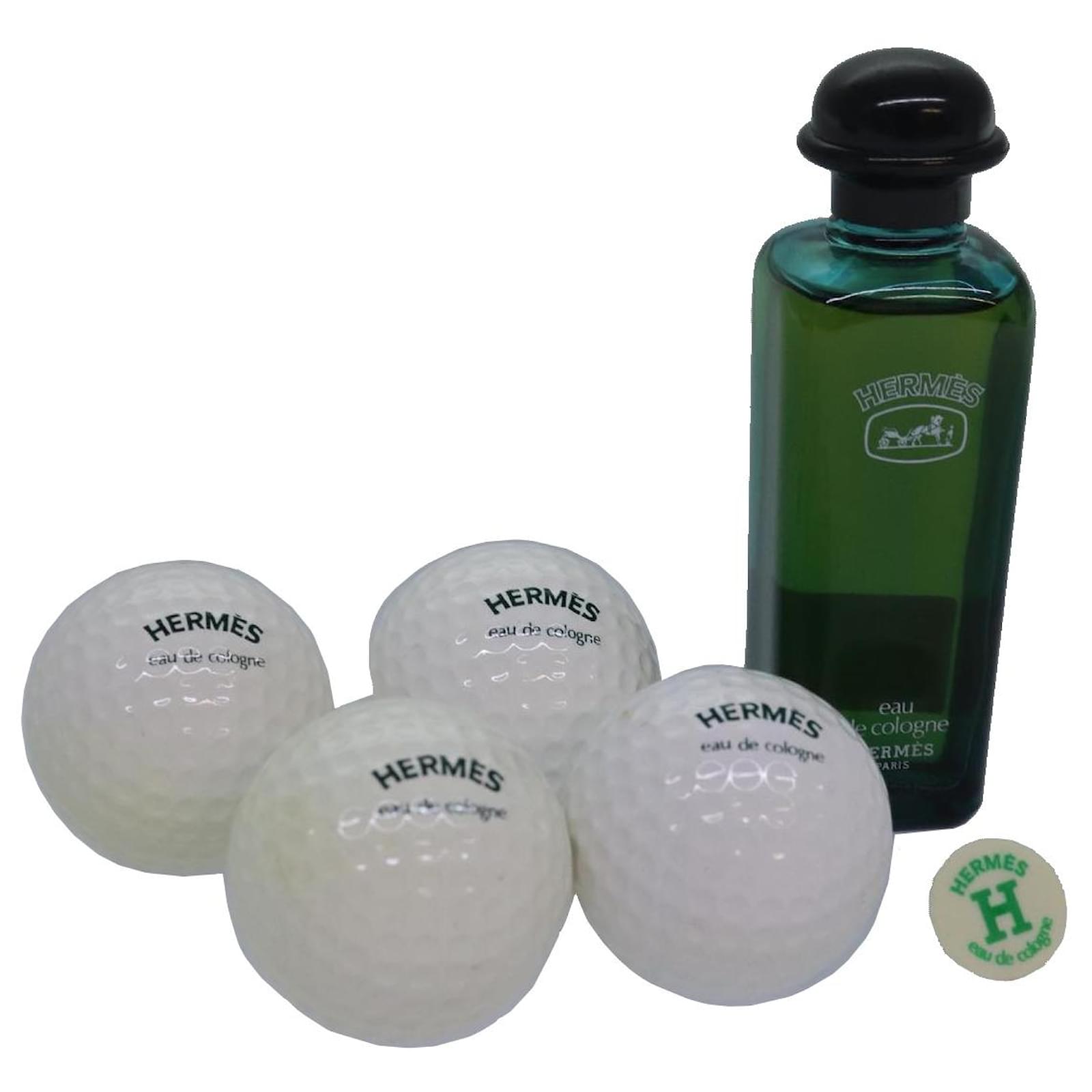 Hermès HERMES Eode Colon Golf Ball Case Set White Auth am6436