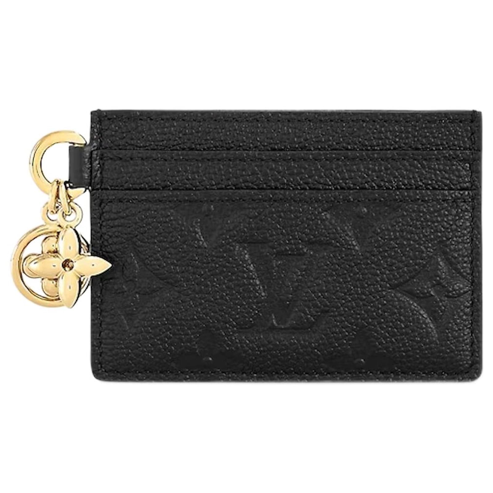 ◆希少品【LOUIS VUITTON】LV チャーム カードホルダー ブラック Louis Vuitton LV charms card wallet new Black Leather ref