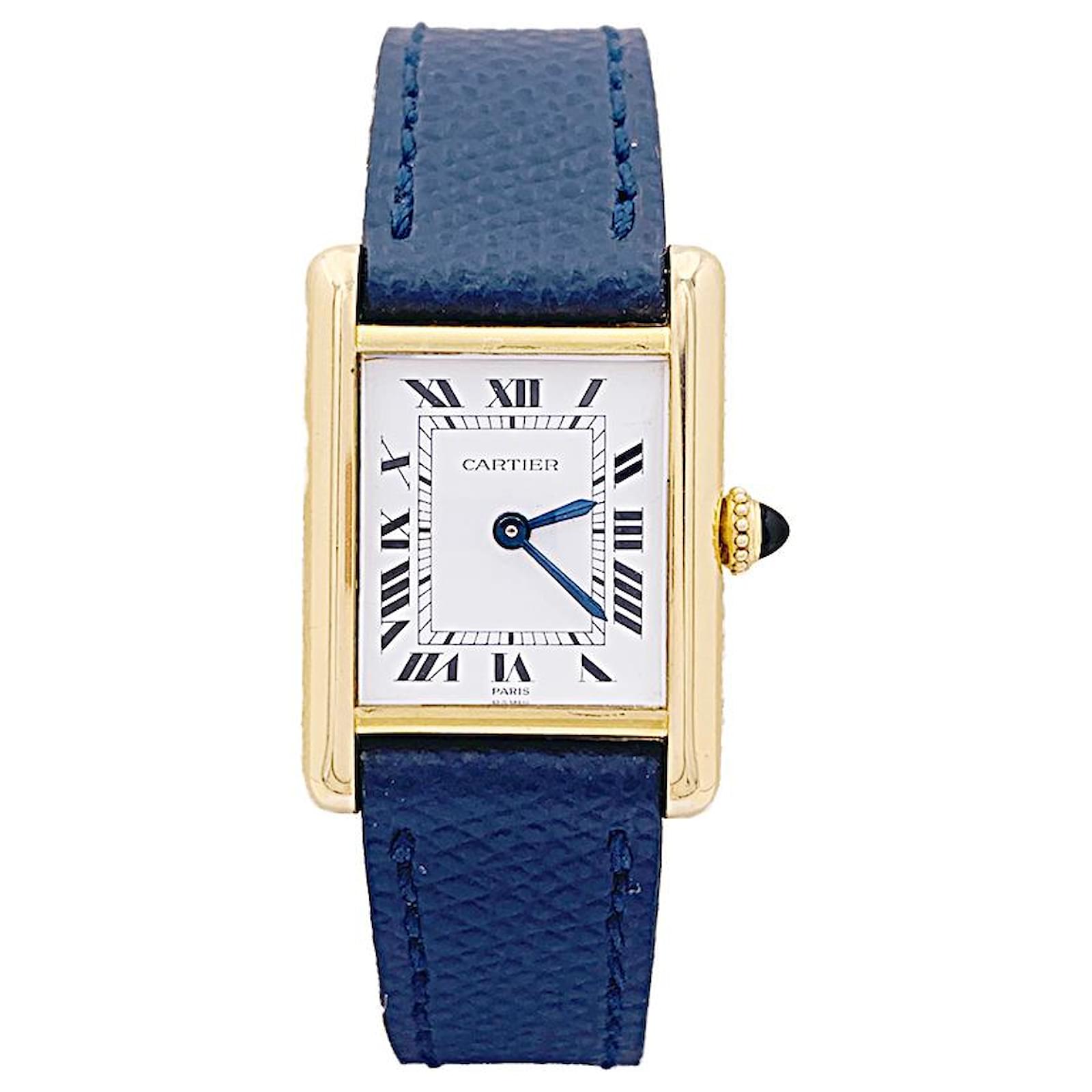 Reloj Cartier, 'Tank Louis Cartier', oro Cuero ref