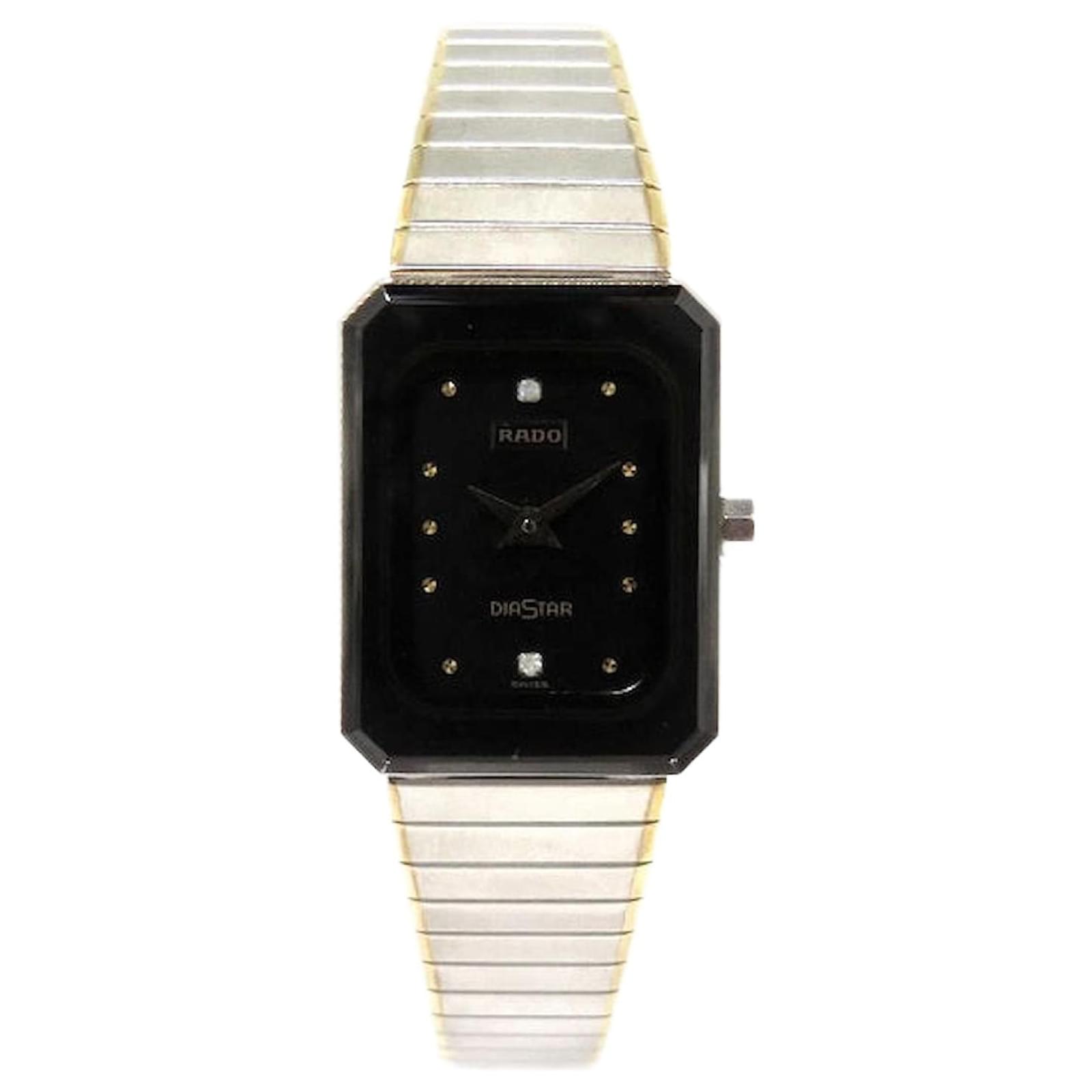 Autre Marque Rado Diastar V-2200 Quarz Quadrat-Uhr Schwarz Metall