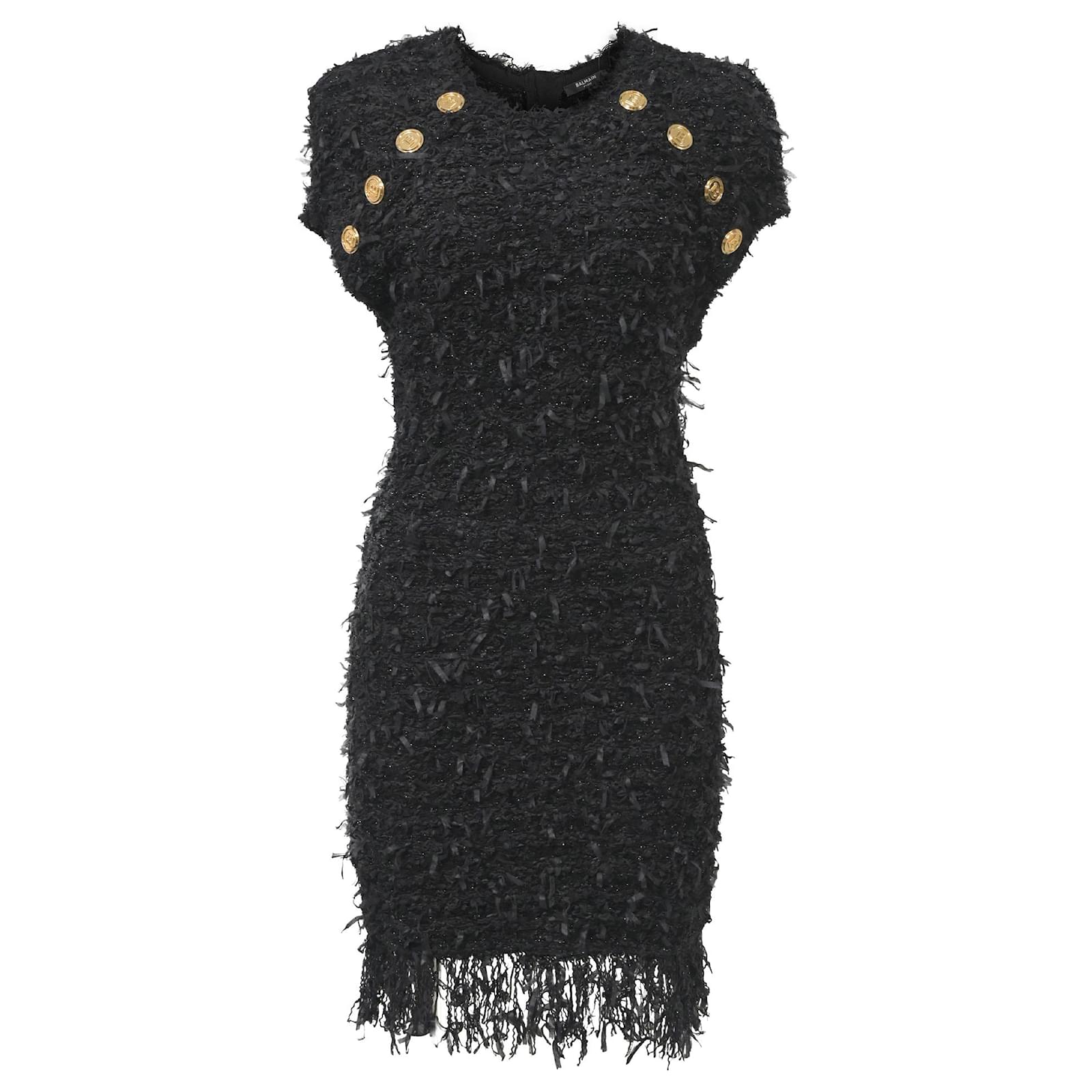 Balmain Sequin-Embellished Tweed Mini Dress in Black Polyamide  ref.JC1559799 (Sold) - Joli Closet